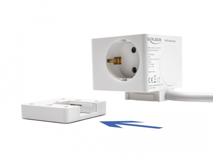 Delock Netzteil - 17 Watt - 3.4 A - 6 Ausgabeanschlussstellen (2 x USB, USB-C, 3 x Stecker CEE 7/3)