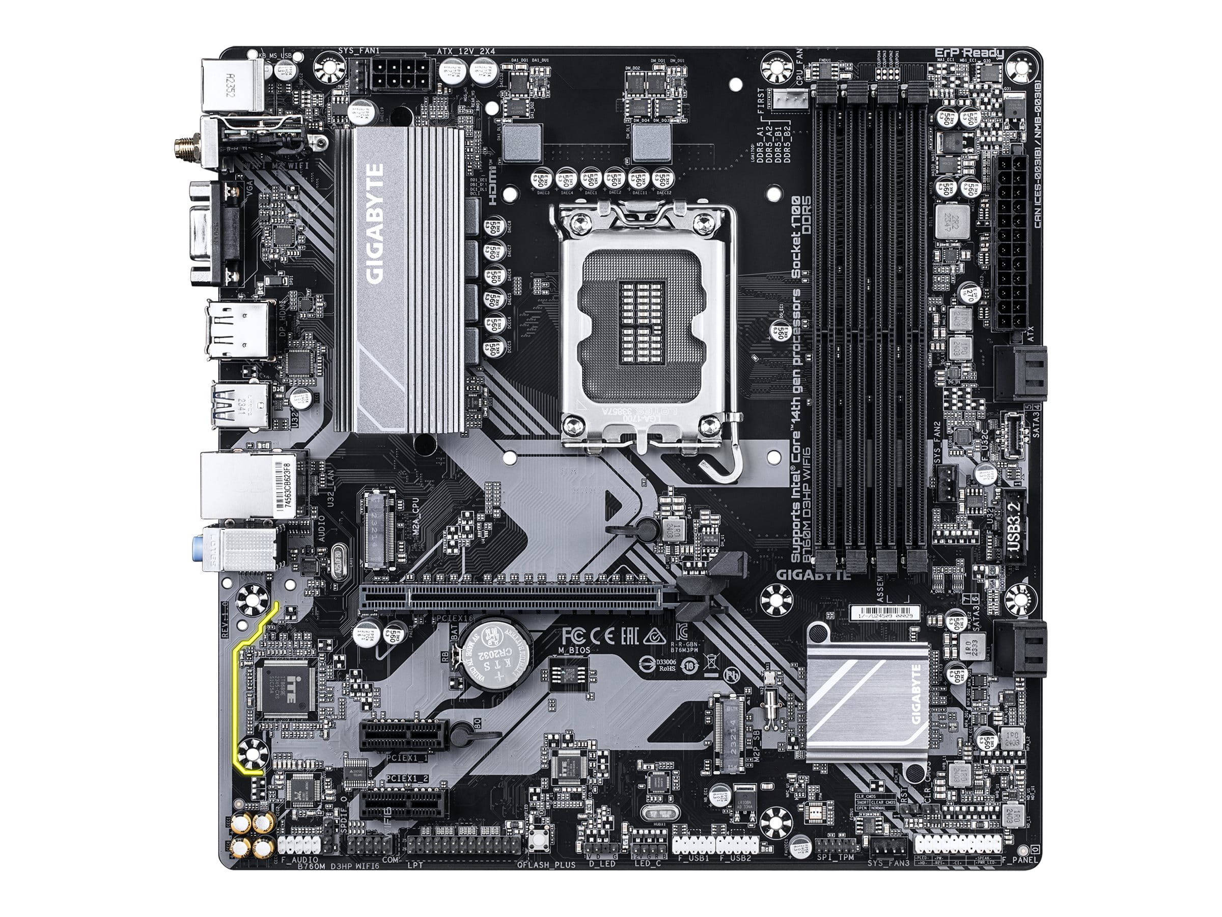 Gigabyte B760M D3HP WIFI6 - Motherboard - micro ATX - LGA1700 Sockel - B760 Chipsatz - USB-C 3.2 Gen 1, USB 3.2 Gen 1 - Gigabit LAN, Bluetooth, Wi-Fi 6 - Onboard-Grafik (CPU erforderlich)