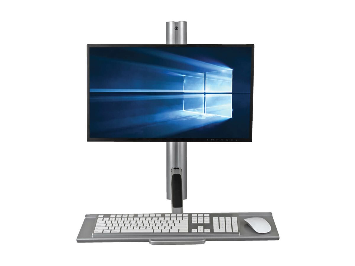 Tripp Eaton Tripp Lite Series Adjustable-Height Wall-Mount Sit-Stand Workstation, Single-Display - Befestigungskit (Befestigungsteile, 2 Tastaturarme, Wandschiene, Display-Befestigung, Halterung für Tastaturablage, Tastatur-Armaufsatz, Thin-Client-Halte