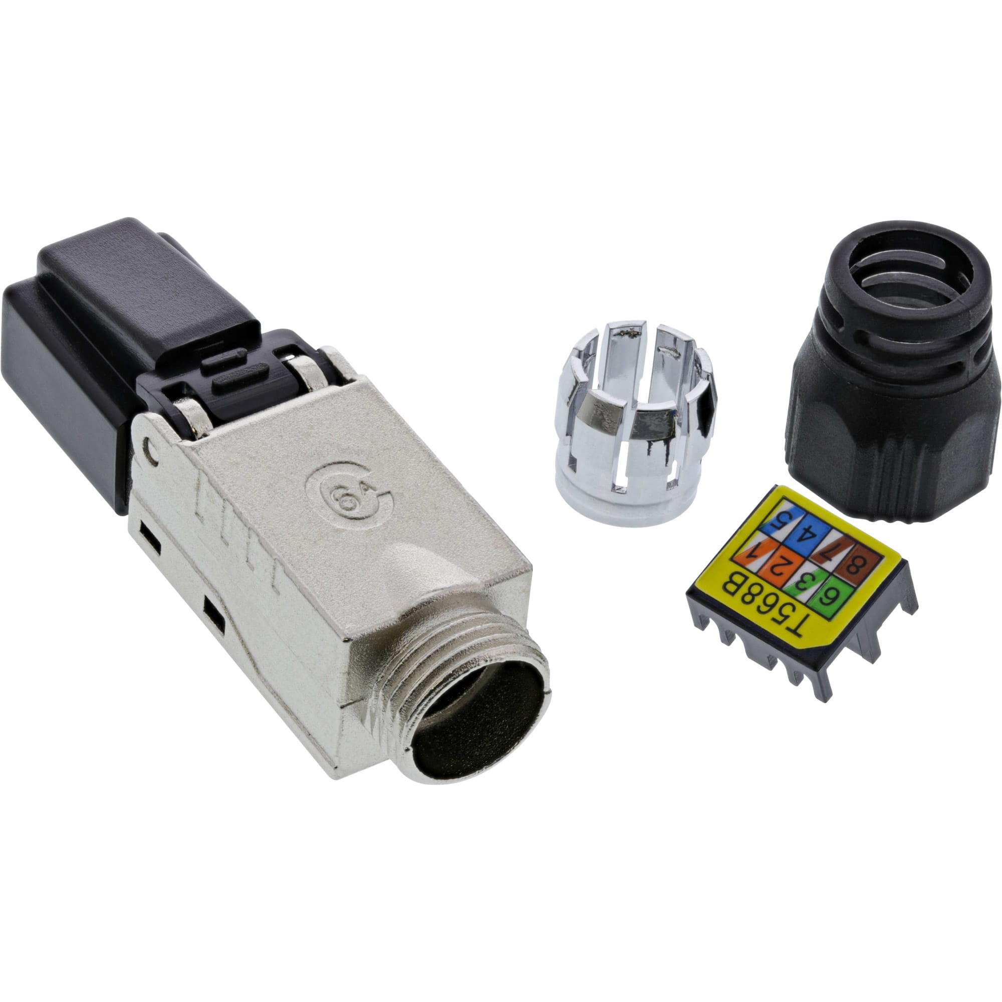 InLine RJ45 Stecker Cat.6A 500MHz - feldkonfektionierbar - geschirmt - Schraubv.
