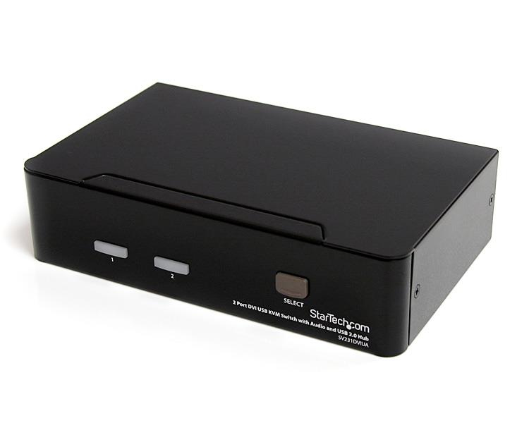 StarTech.com 2 Port DVI USB KVM Switch mit Audio und USB 2.0 Hub