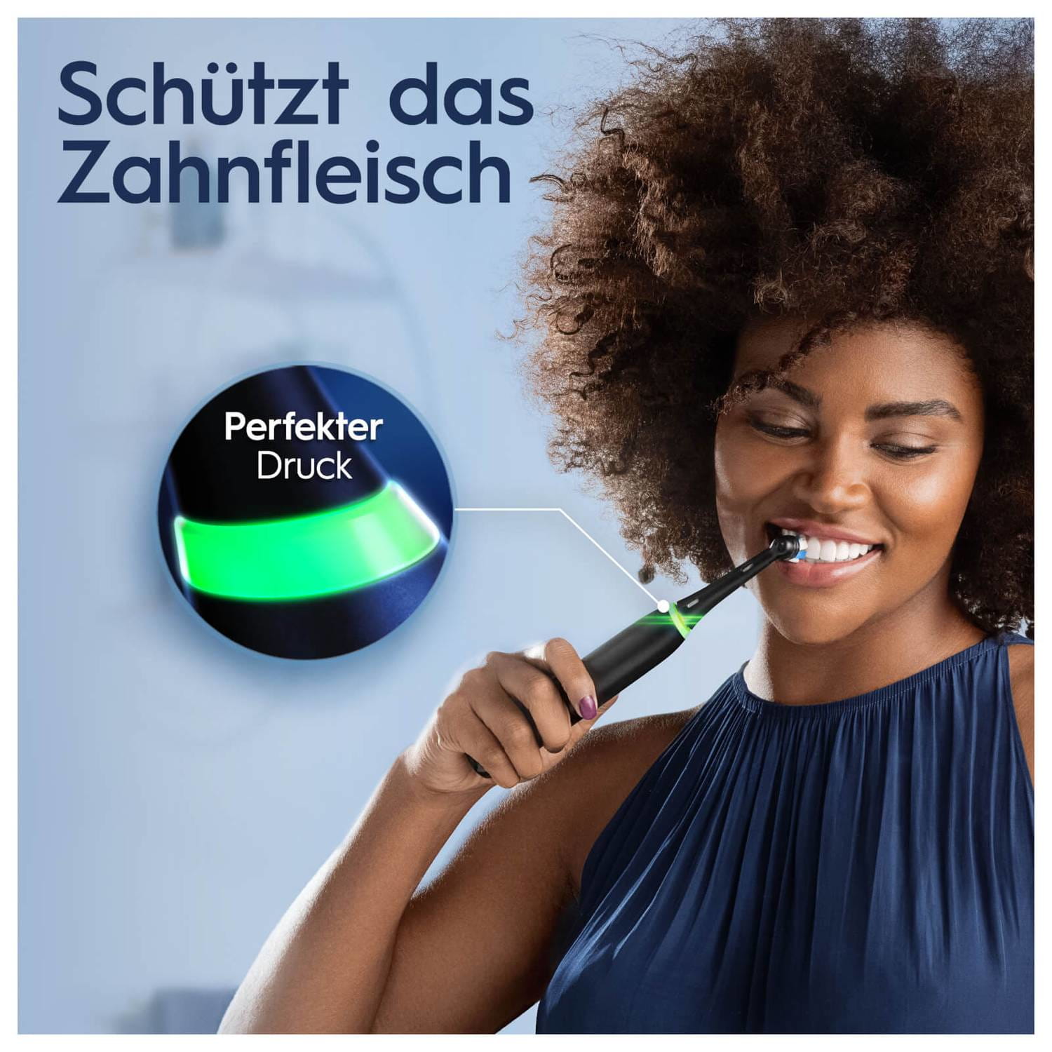 Oral-B iO Series 4 , Erwachsener, Tägliche Pflege, Sensibel, Super sensitive, Whitening, Schwarz, 4 x 30 sec, Schwarz, Rund