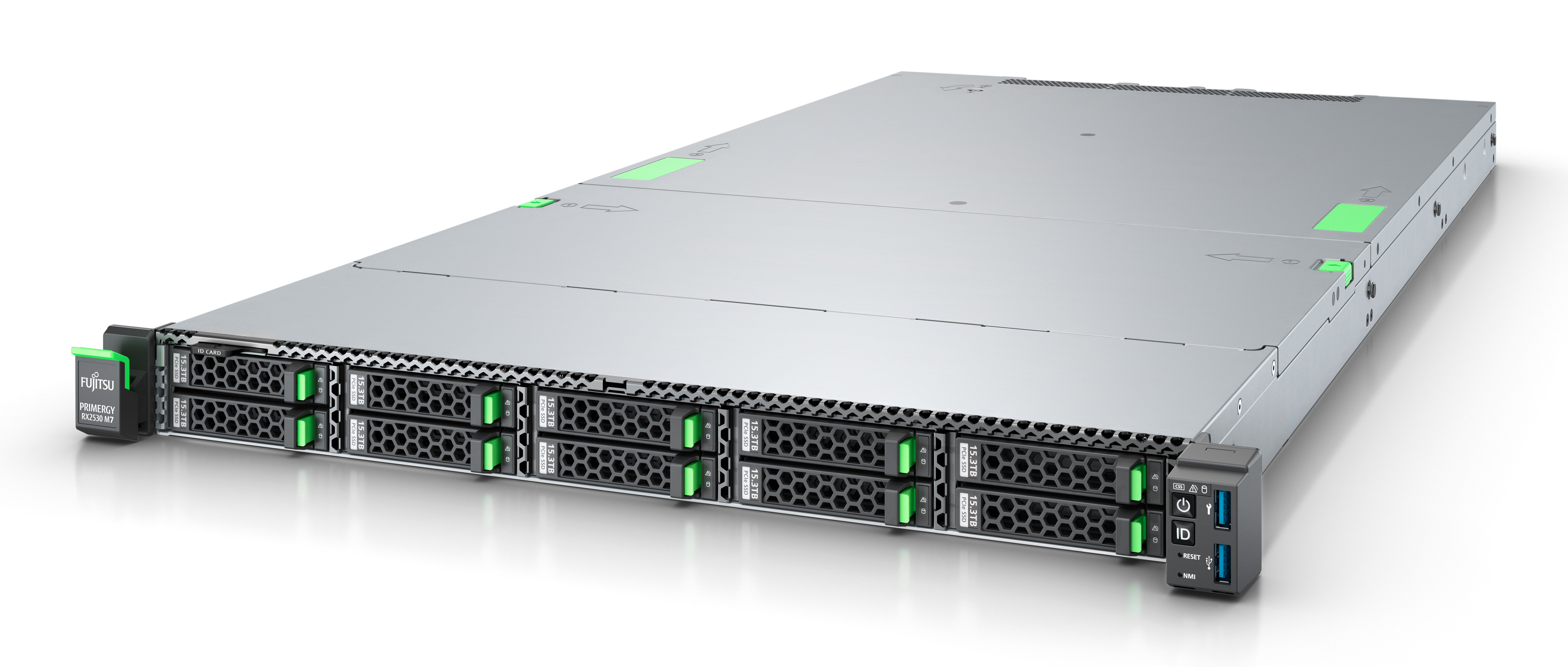 Fsas Technologies Fujitsu PRIMERGY RX2530 M7 - 1U - zweiweg - 1 x Xeon Silver 4510 / 2.4 GHz - RAM 32 GB - SATA - Hot-Swap 6.4 cm (2.5")