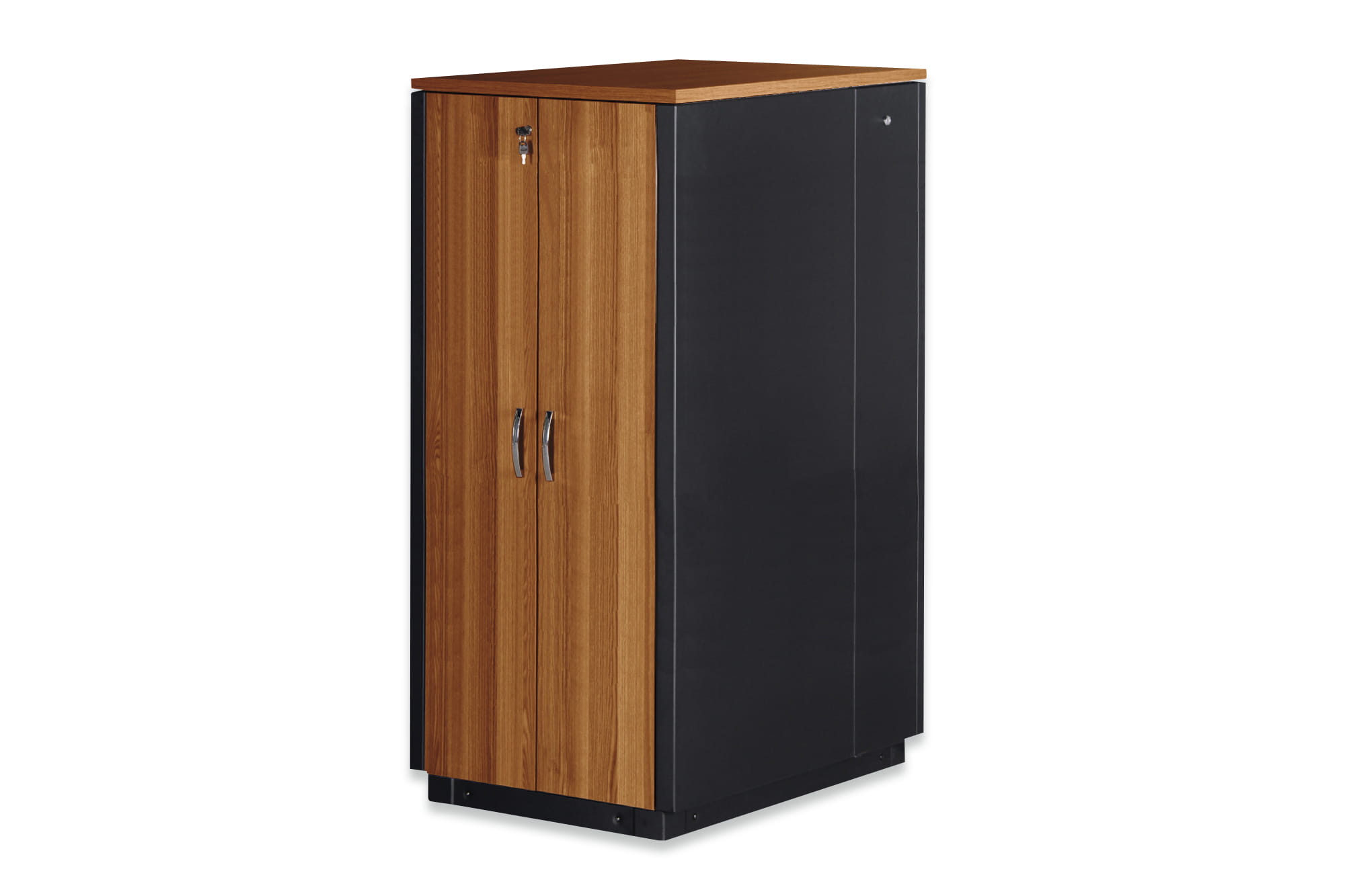 DIGITUS SOUNDproof DN-19 42U-SO-W - Schrank Netzwerkschrank - Schwarz, Nußbaum, RAL 9005 - 42HE - 48.3 cm (19")