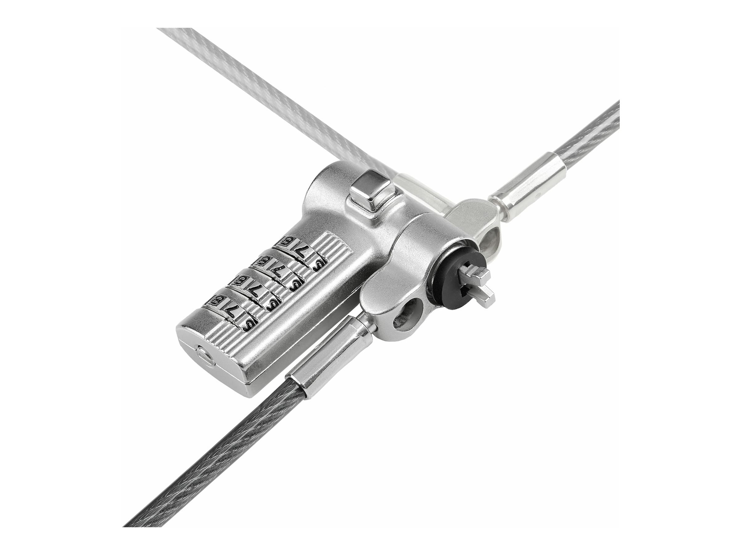 StarTech.com 25-Pack Laptop Lock, Compatible w/Noble Wedge/Nano/K-Slot - Sicherheitskabelschloss - Schwarz, Silber - 2 m - TAA-konform (Packung mit 25)