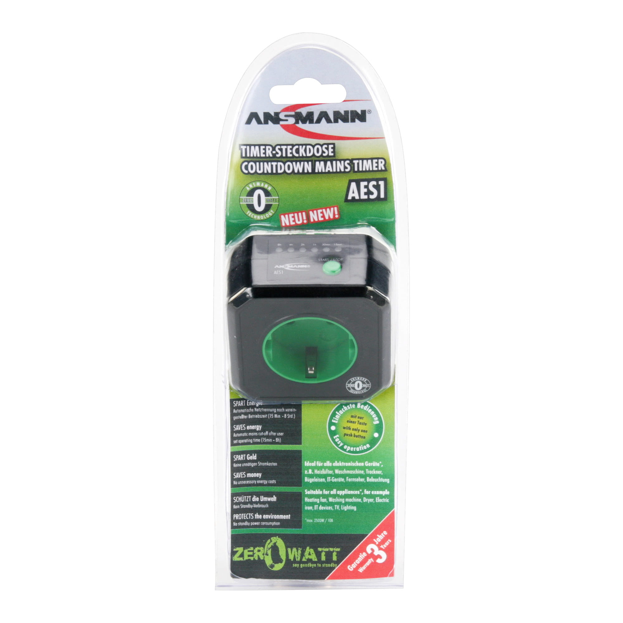 Ansmann AES1, 230 V, 50 Hz, Schwarz
