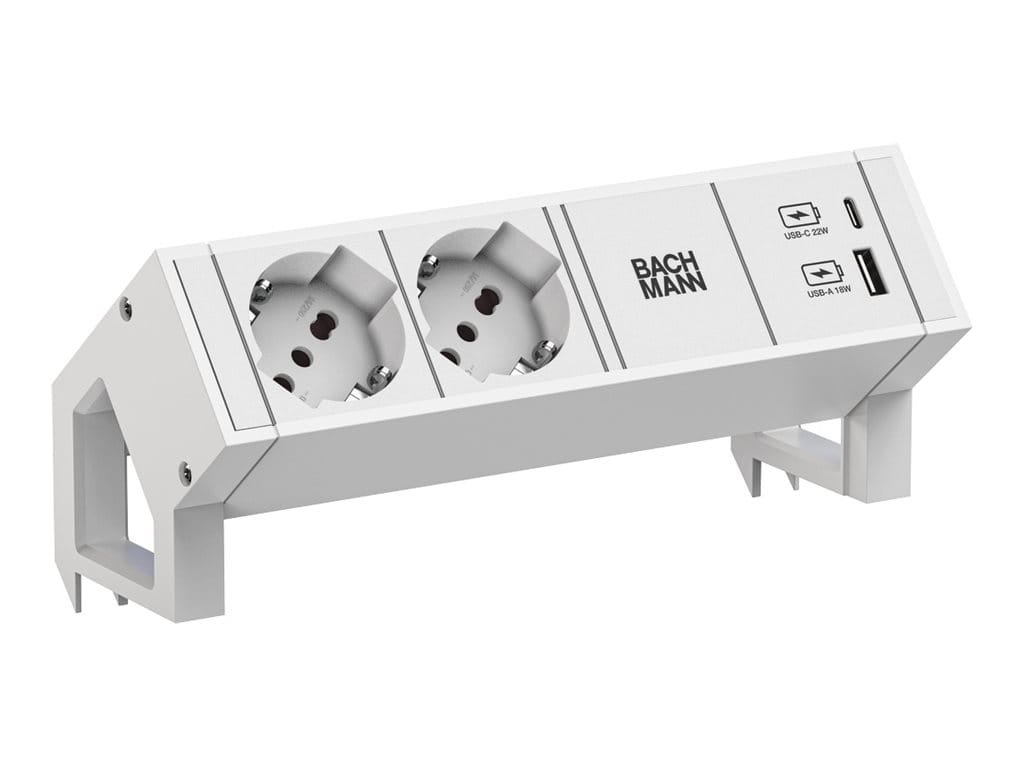 Bachmann DESK 2 - Steckdosenleiste - AC - Eingabe, Eingang GST18 - Ausgangsanschlüsse: 2 (CEI 23-50 P 40, USB, 24 pin USB-C)