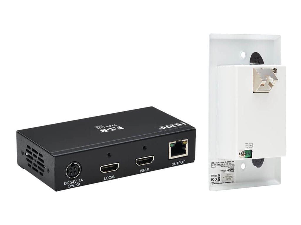 Tripp Eaton Tripp Lite Series HDMI over Cat6 Extender Kit, Box Transmitter/Wall Plate Receiver, 4K 60 Hz, 4:4:4, IR, PoC, HDR, HDCP 2.2, 230 ft., TAA
