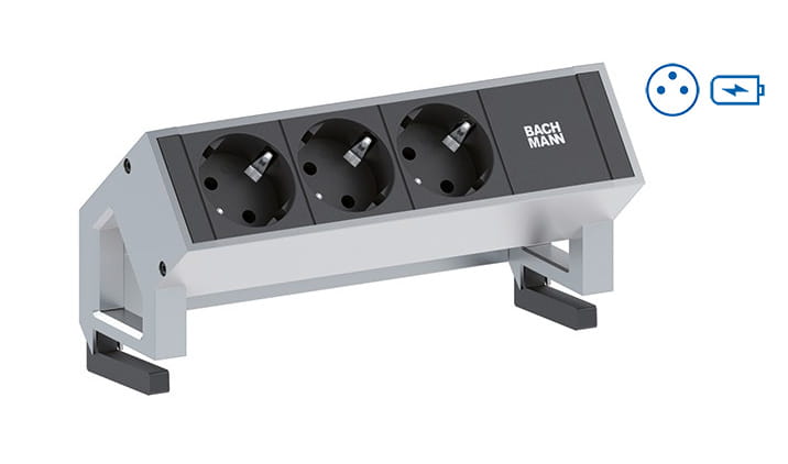 Bachmann DESK 2 - Steckdosenleiste - AC - Eingabe, Eingang GST18 - Ausgangsanschlüsse: 1 (Strom UTE, 2 x USB)