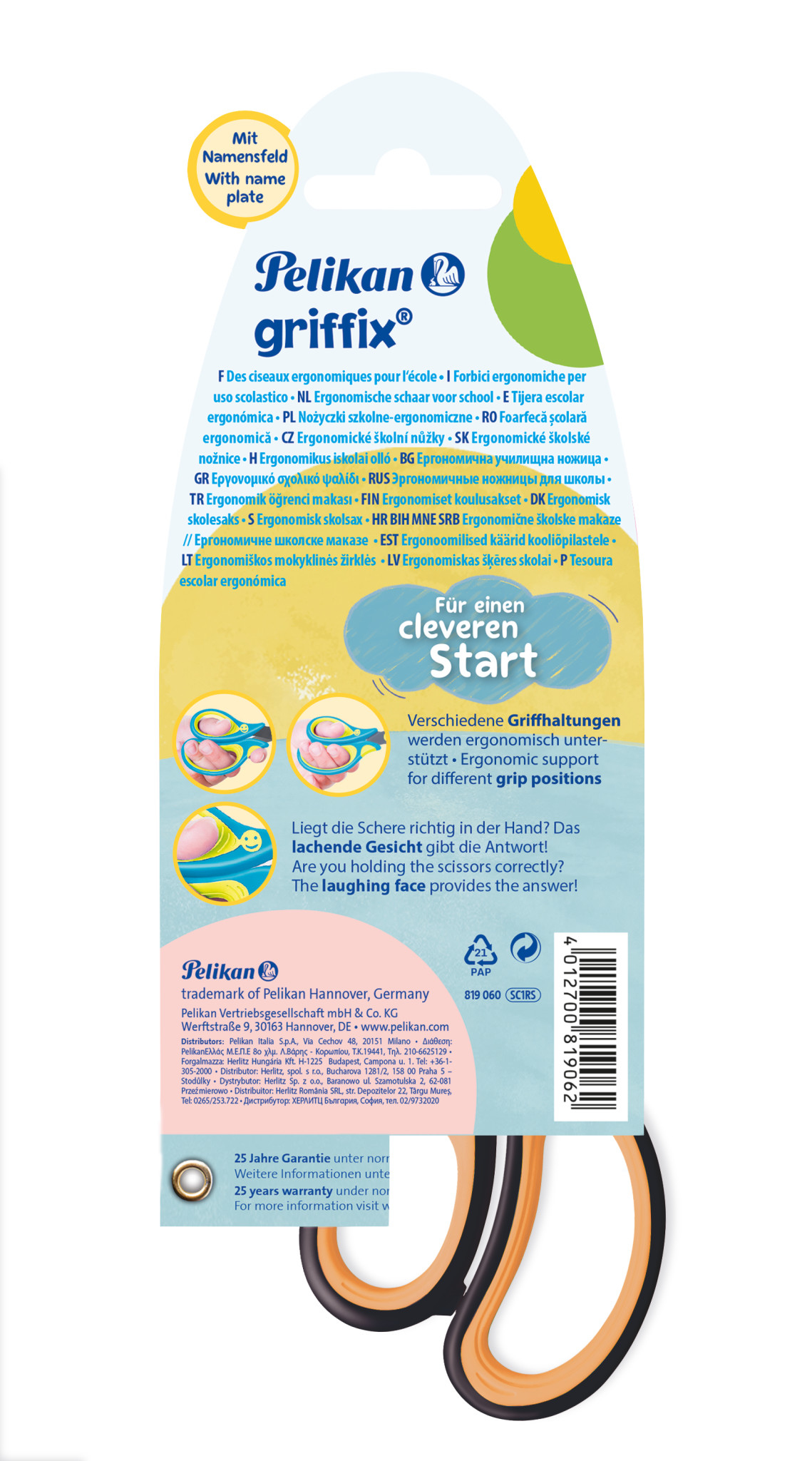 Pelikan Griffix, Erwachsener, Gerader Schnitt, Eins/Eine(r), Schwarz, Orange, Metall, Universal