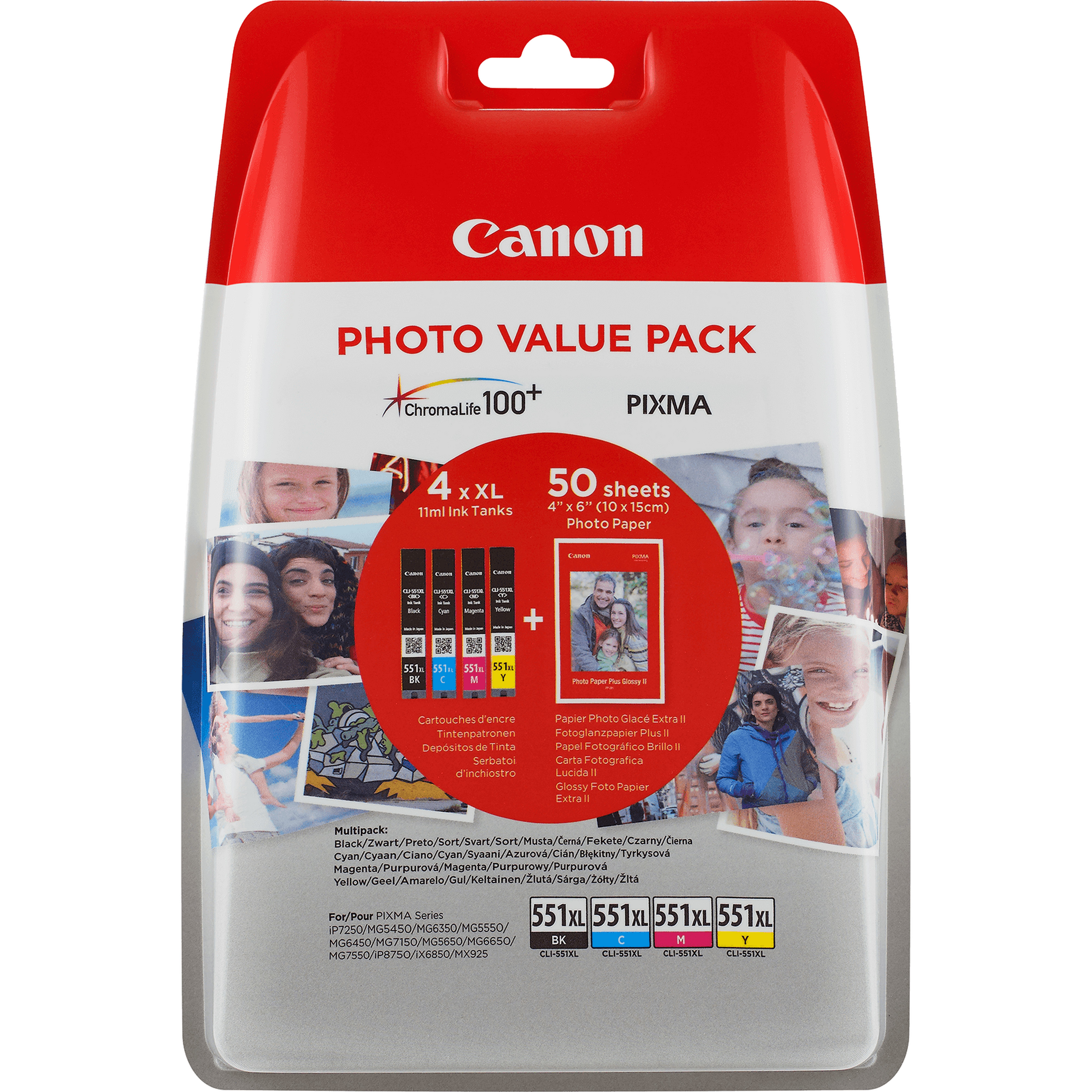 Canon CLI-551XL C/M/Y/BK Photo Value Pack - 4er-Pack