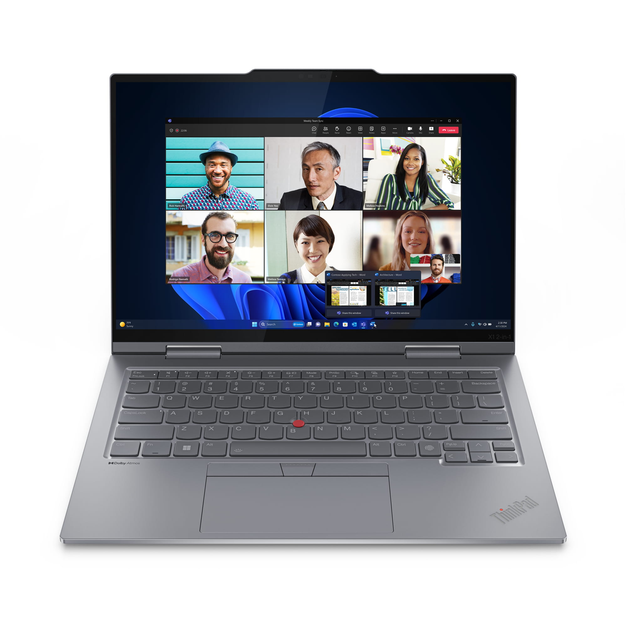 Lenovo ThinkPad X1 2-in-1 Gen 9 21KE - Flip-Design - Intel Core Ultra 5 125U / 1.3 GHz - Evo - Win 11 Pro - Intel Graphics - 32 GB RAM - 1 TB SSD NVMe, Performance - 35.6 cm (14")