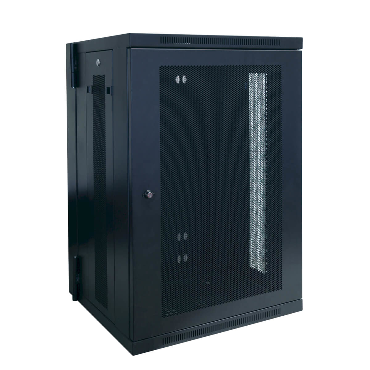 Tripp 18U Wall Mount Rack Enclosure Server Cabinet Hinged w/ Door & Sides - Schrank Netzwerkschrank - geeignet für Wandmontage - Schwarz - 18U - 48.3 cm (19")
