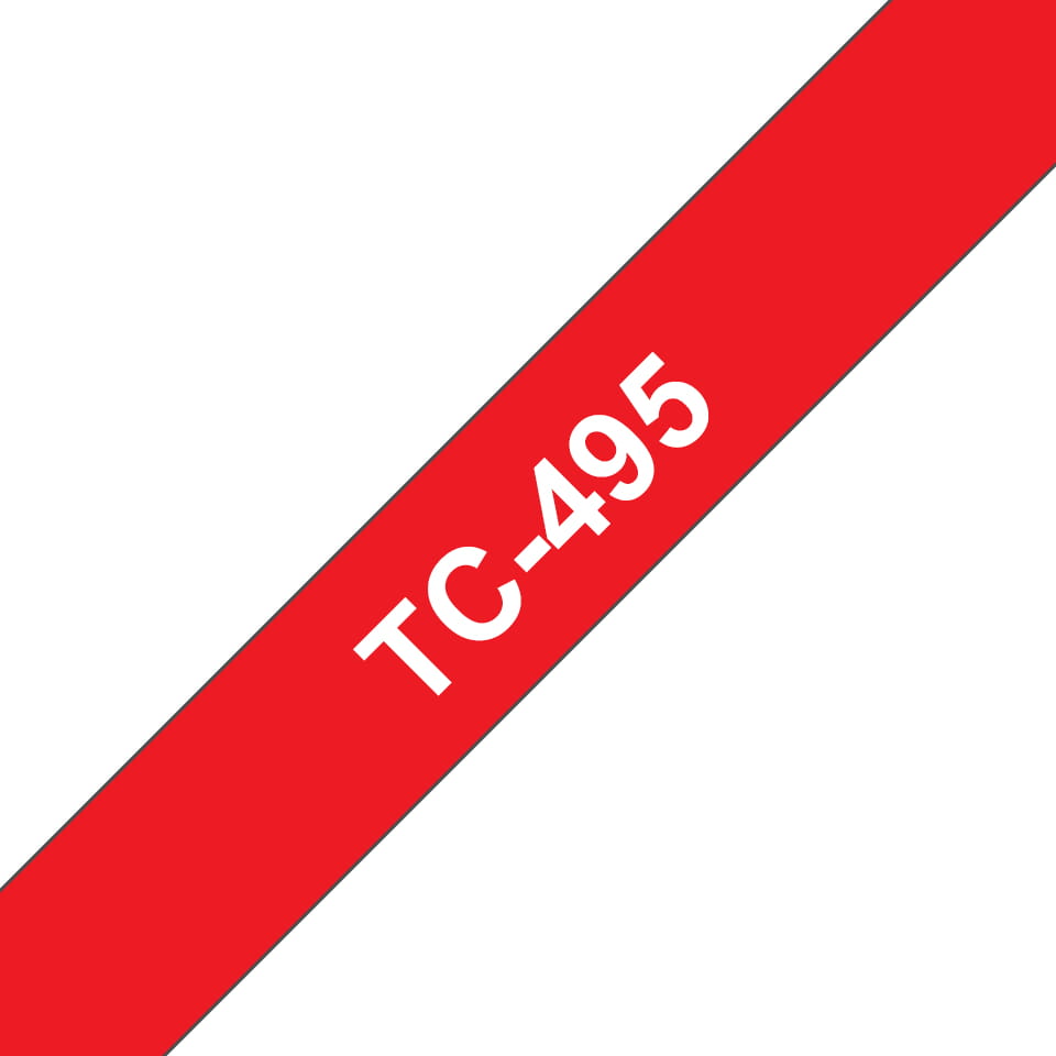 Brother TC495 - 9 mm x 7.7 m - Weiß auf Rot