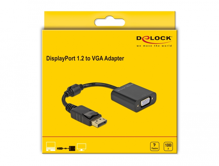Delock Videoadapter - DisplayPort (M) eingerastet zu HD-15 (VGA)