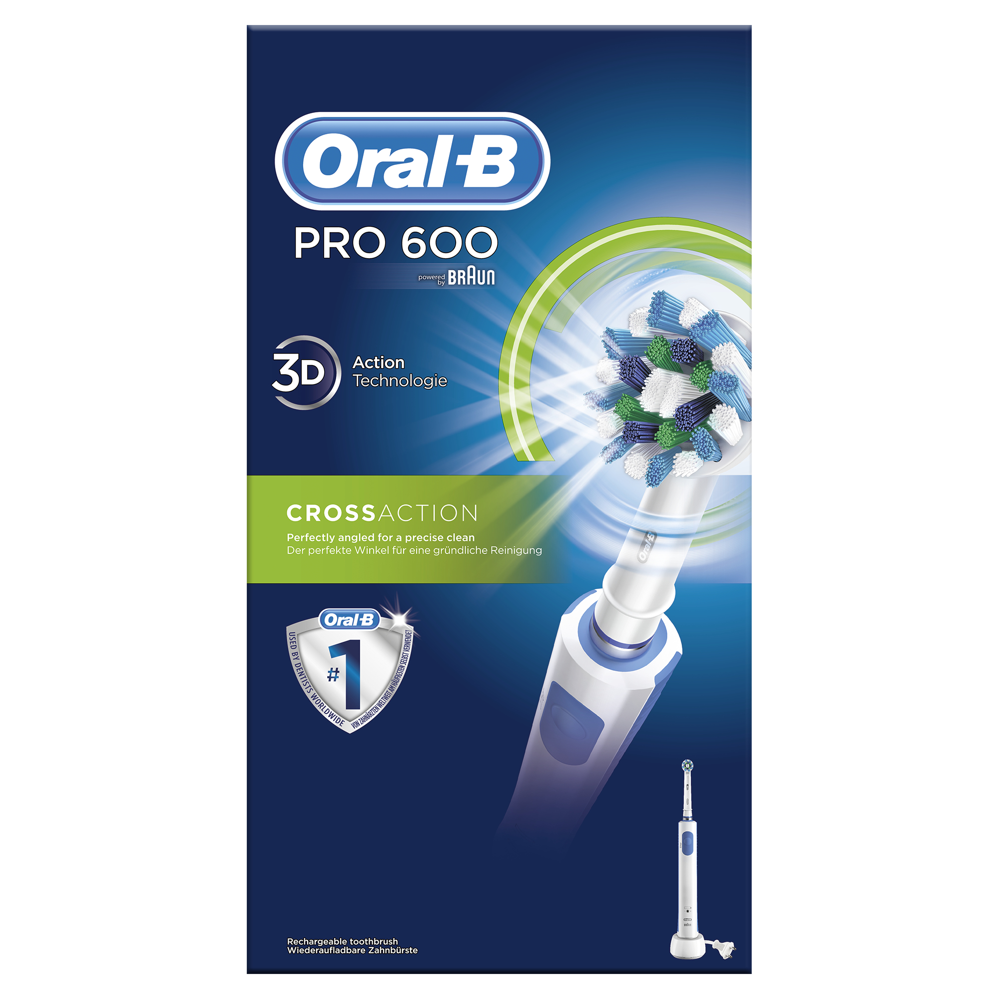 Oral-B Pro 600 CrossAction - Zahnbürste - schnurlos