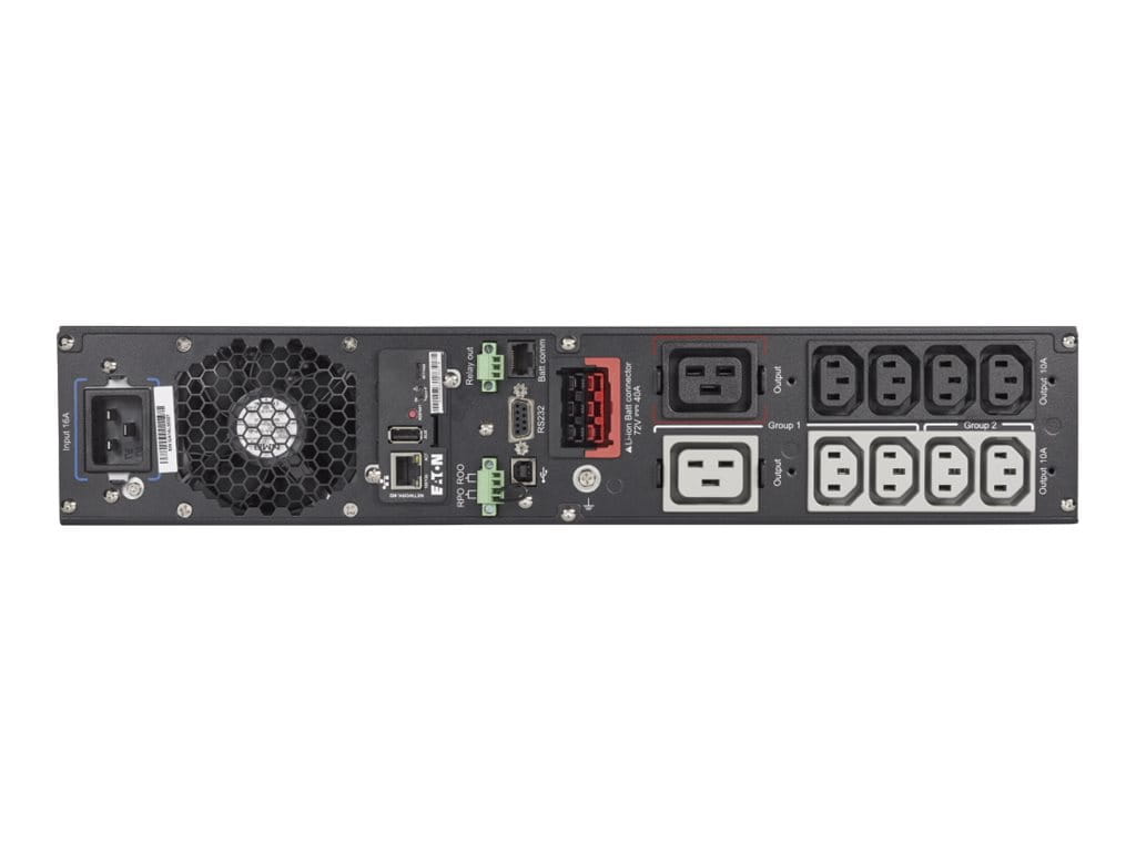 Eaton 9PX Lithium-ion - Netpack - USV (in Rack montierbar/extern) - Wechselstrom 200/208/220/230/240 V - 2400 Watt - 3000 VA - 1-phasig - RS-232, USB, Ethernet 10/100/1000 - Ausgangsanschlüsse: 10 - 2U - 48.3 cm (19") - Online-USV