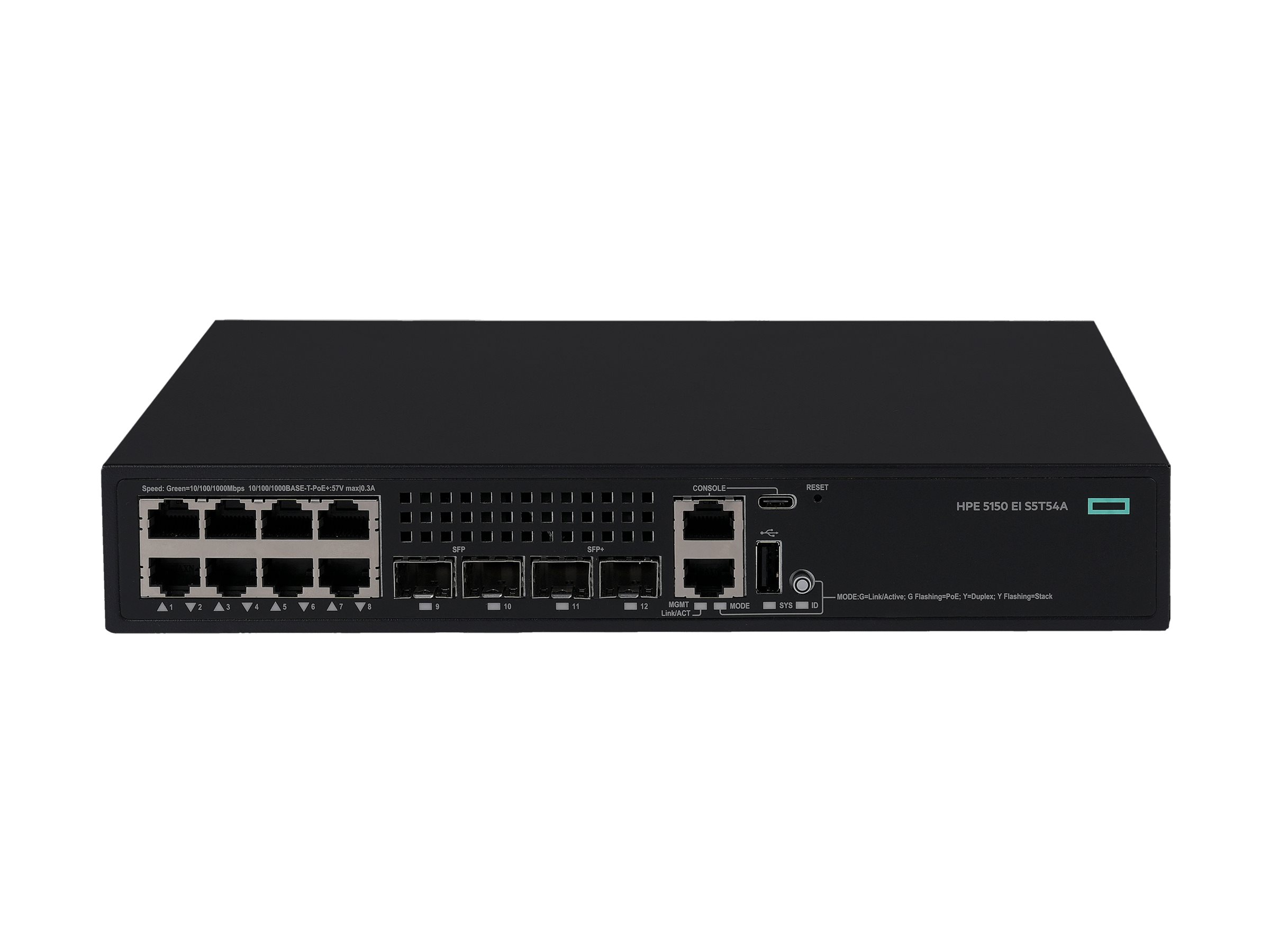 HPE Networking Comware 5150EI 8p 10M/100M/1G PoE+ 2p SFP 1G 2p SFP+ 1G/10G Switch - Switch - L3 - managed - 8 x 10/100/1000Base-T (PoE+)