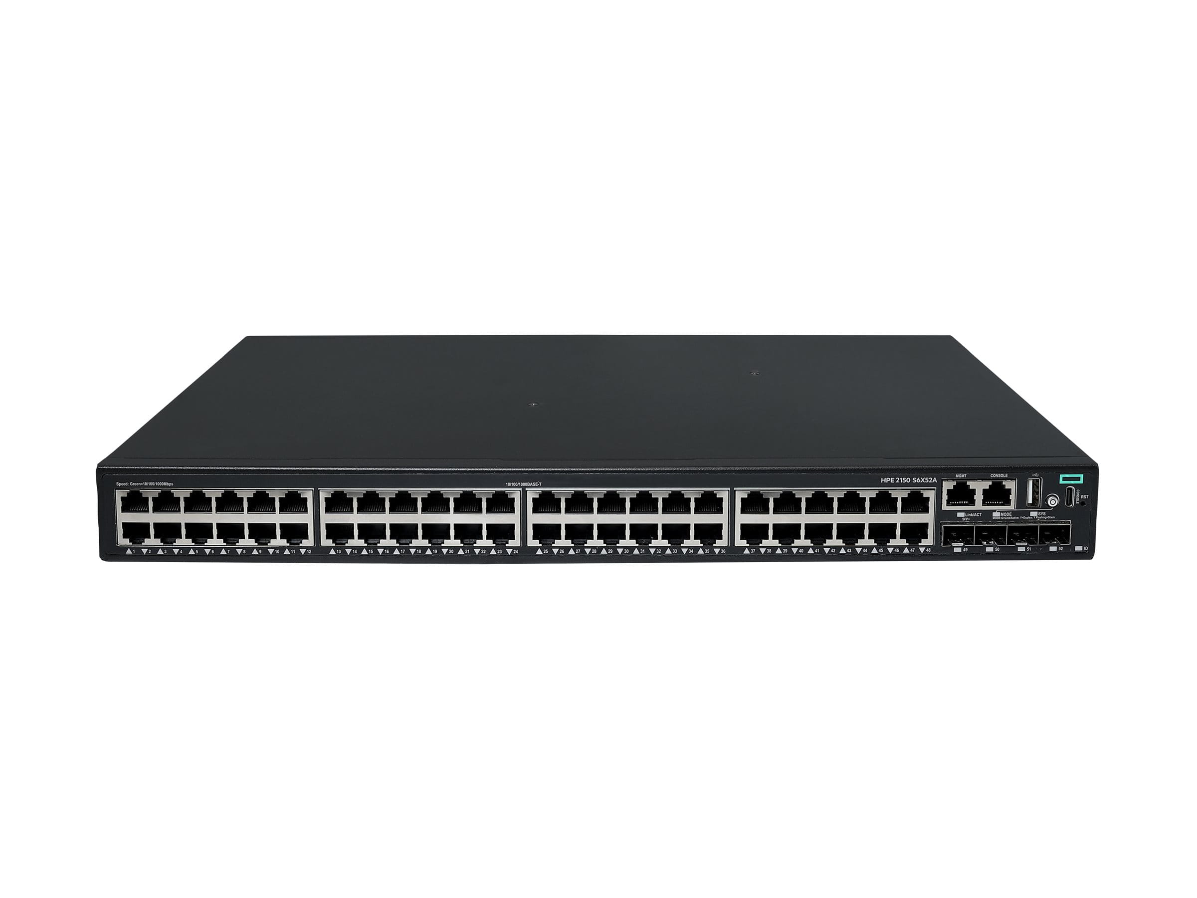 HPE Networking Comware 2150 48p 10M/100M/1G 4p SFP+ 1G/10G - Switch - L3 - managed - 48 x 10/100/1000Base-T + 4 x 1 Gigabit / 10 Gigabit SFP+ (Uplink / Stacking)
