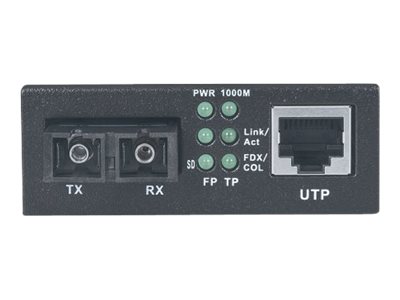 Intellinet Gigabit Ethernet Single Mode Media Converter, 10/100/1000Base-T to 1000Base-Lx (SC)