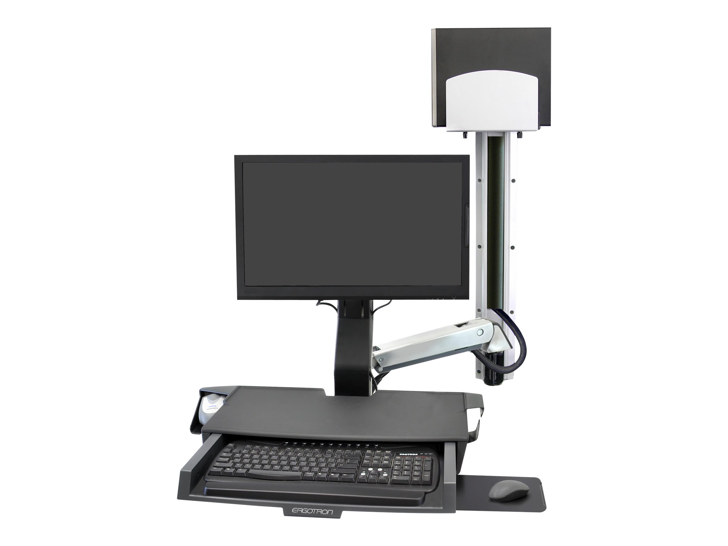 Ergotron SV Combo System with Worksurface & Pan, Medium CPU Holder - Befestigungskit (CPU-Halter, Handgelenkkissen, Wandmontagehalterung, Schienenmontage Halterungsset, Mausablage zum Herausziehen, Monitorhalterung, Ablage für Barcode-Scanner und Maus, Ergotron SV Combo System with Worksurface & Pan, Medium CPU Holder - Befestigungskit (CPU-Halter, Handgelenkkissen, Wandmontagehalterung, Schienenmontage Halterungsset, Mausablage zum Herausziehen, Monitorhalterung, Ablage für Barcode-Scanner und Maus,