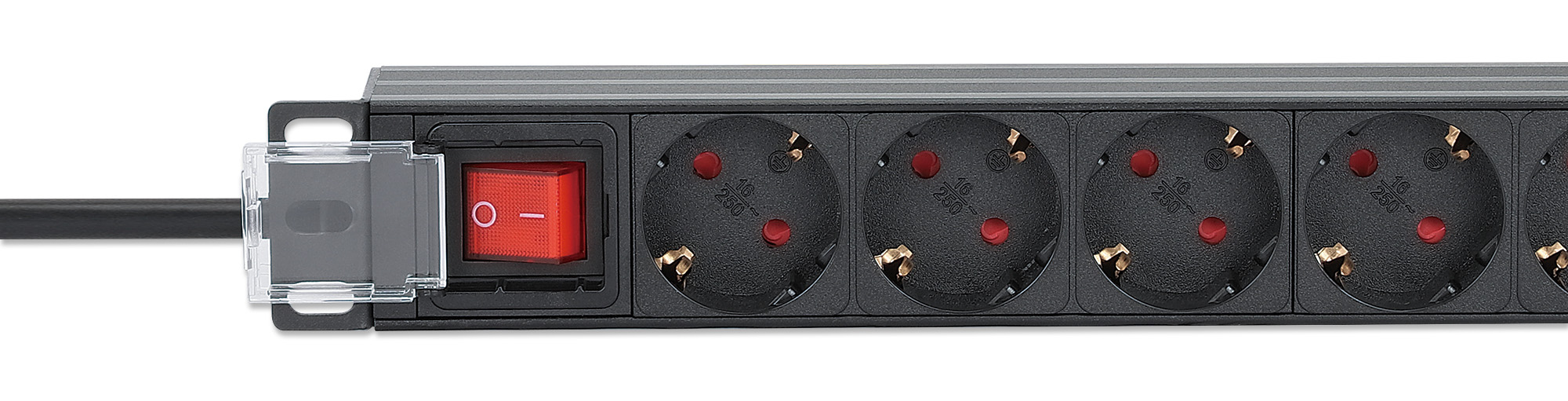 Intellinet 715133, 1U, Aluminium, Schwarz, 9 AC-Ausgänge, Typ F, Typ F