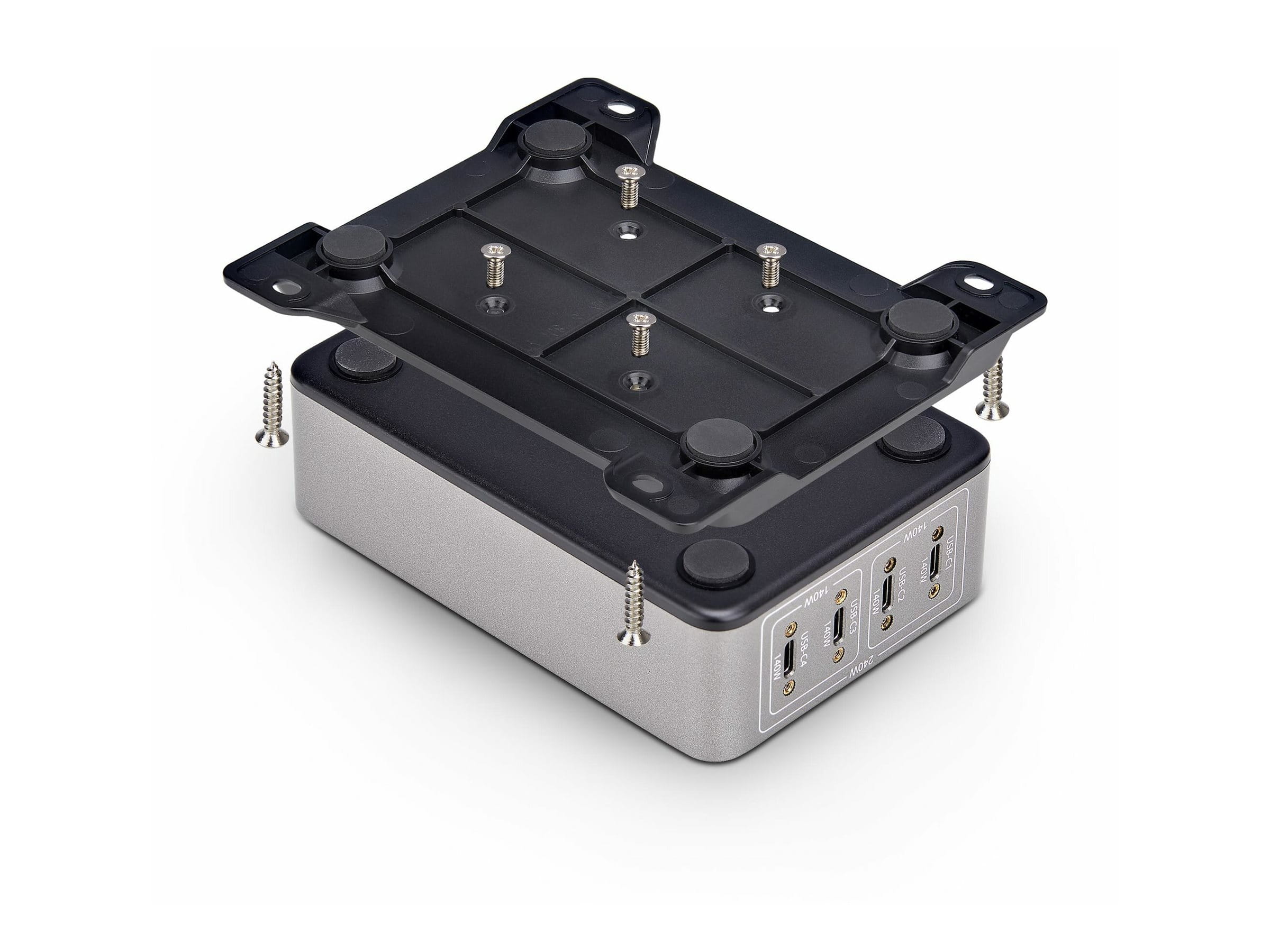 StarTech.com 4-Port USB-C Charger, 240W Total, Single Port 140W EPR - Netzteil - mit Oberflächenmontagehalterung - 240 Watt - 5 A - Power Delivery 3.1 - 4 Ausgabeanschlussstellen (USB-C)