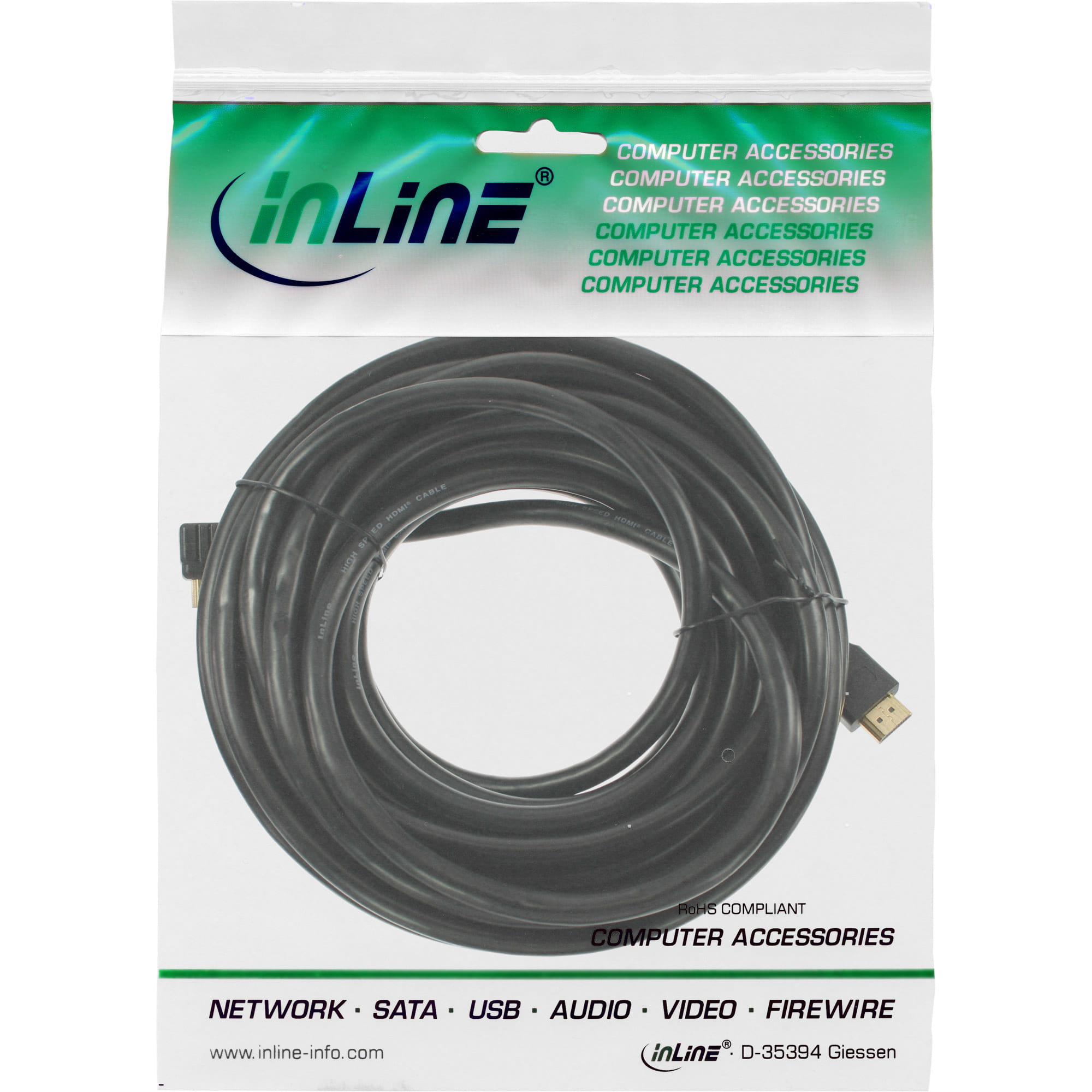 InLine High Speed HDMI Mini Kabel - Stecker A auf C - verg. Kont. - schwarz - 1m