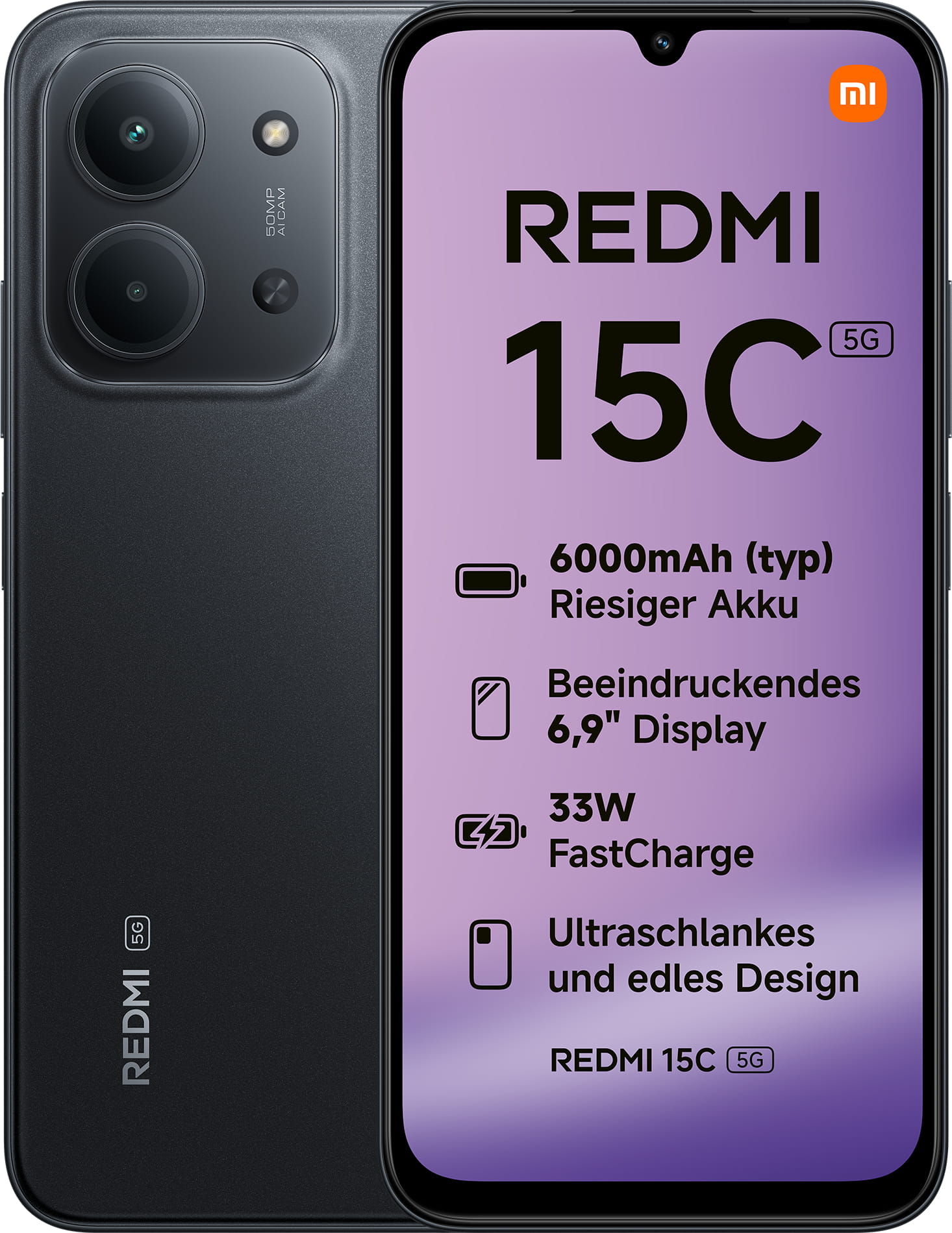 Xiaomi Redmi 15C, 17,5 cm (6.9"), 1600 x 720 Pixel, 4 GB, 128 GB, 50 MP, Schwarz Xiaomi Redmi 15C, 17,5 cm (6.9"), 1600 x 720 Pixel, 4 GB, 128 GB, 50 MP, Schwarz