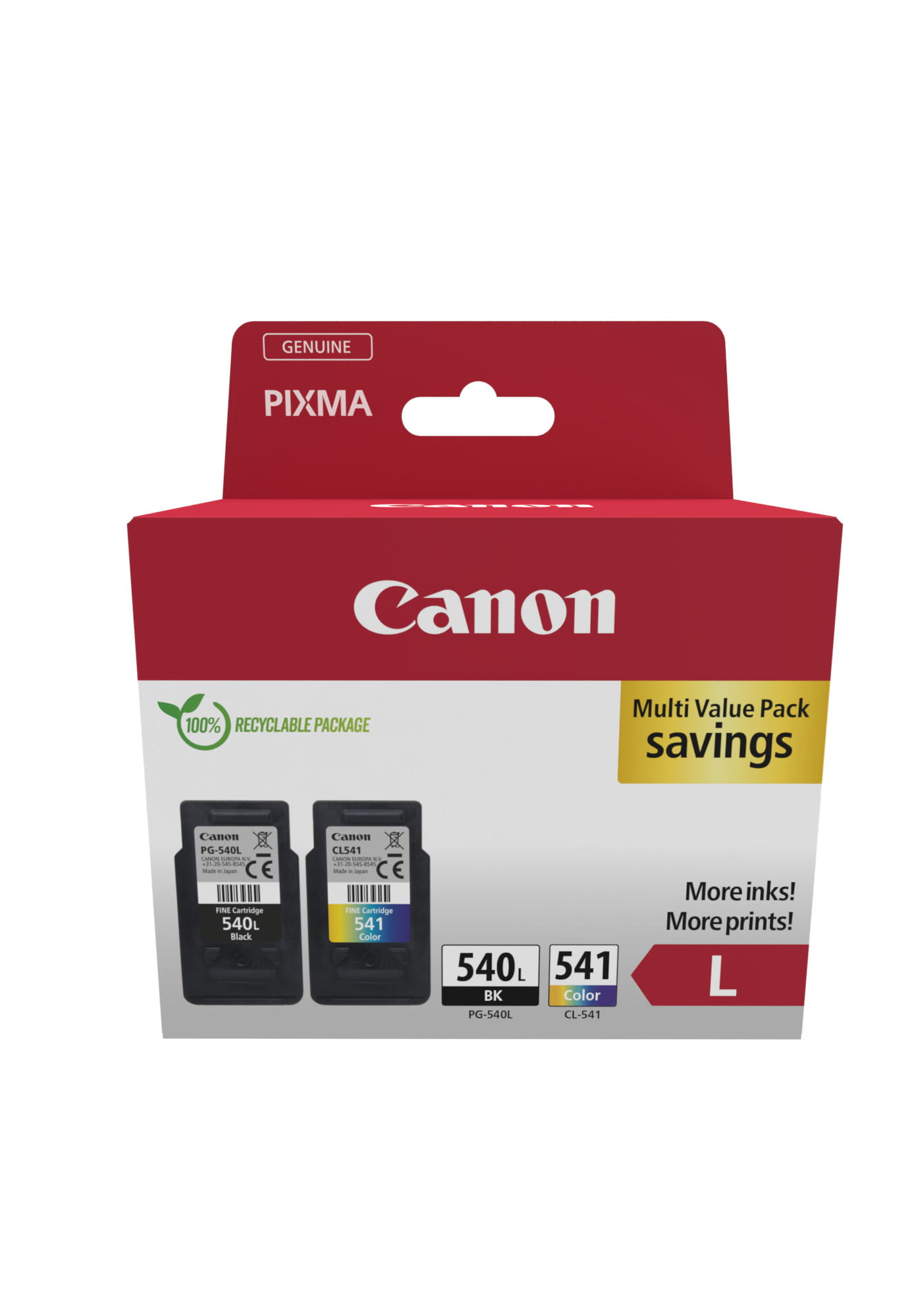 Canon PG-540L/CL-541XL Photo Value Pack - Glänzend - 2er-Pack - Hohe Ergiebigkeit - Schwarz, Farbe (Cyan, Magenta, Gelb)