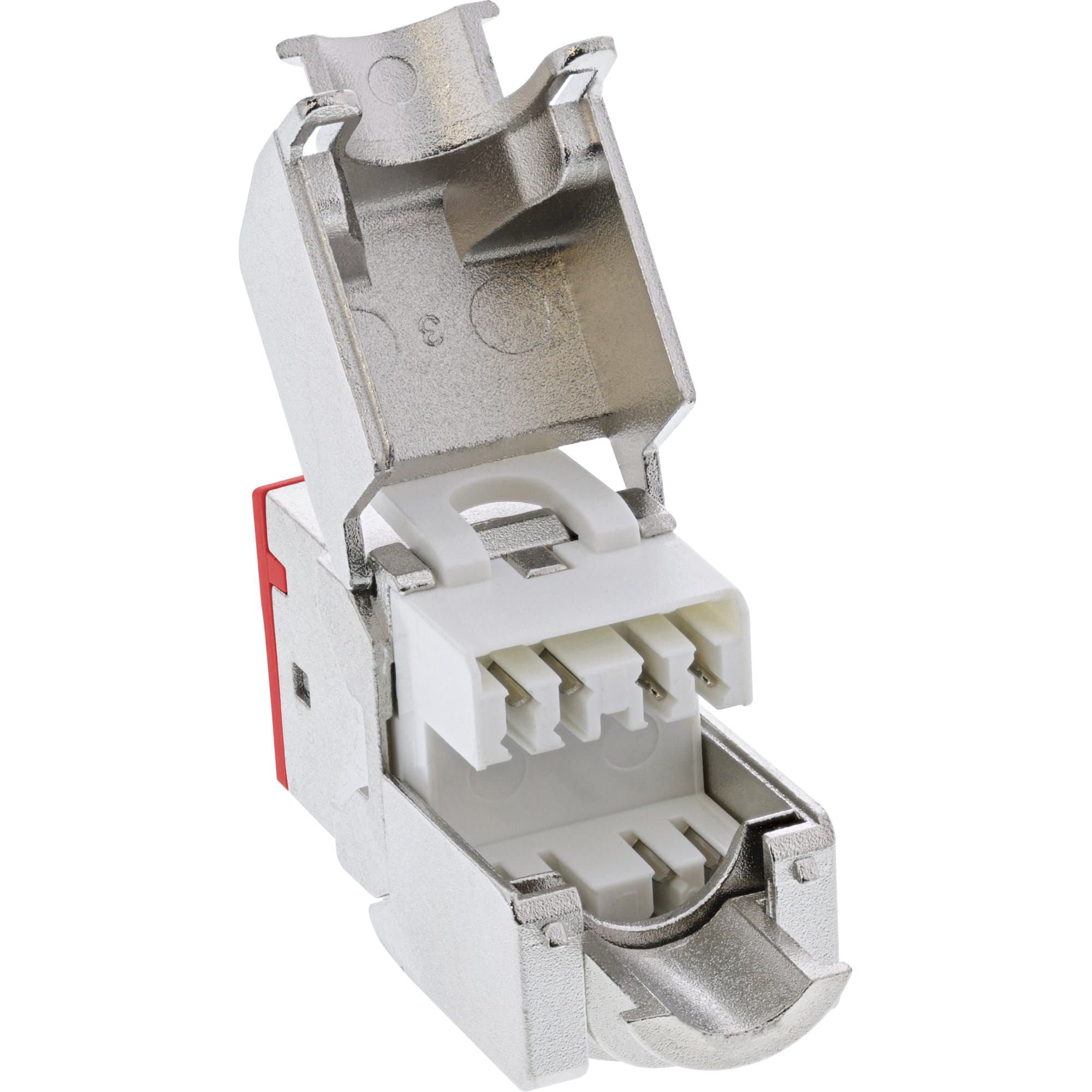 InLine Keystone RJ45 Buchse - geschirmt - Cat.6A - rot 8er Pack