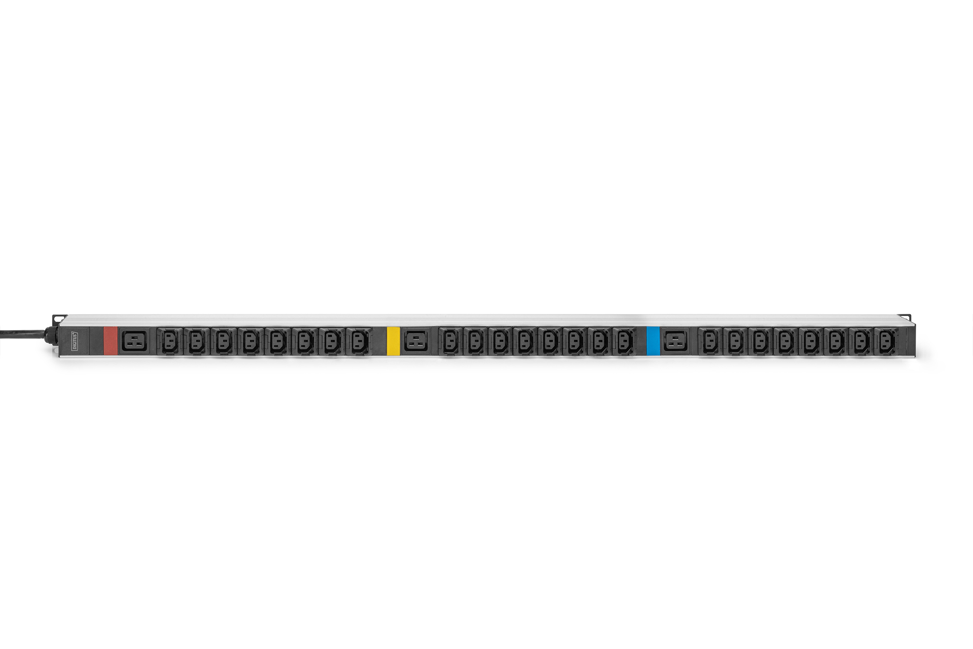 DIGITUS Basis IT PDU, 3-phasig 16A, 24 x C13, 3 x C19, 3 m Zuleitung, IEC 60309 16 A Stecker