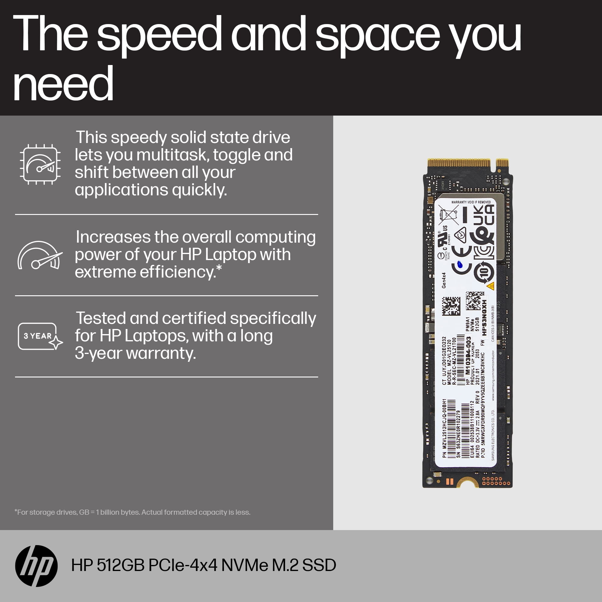 HP  SSD - 512 GB - intern - M.2 - PCIe 4.0 x4 (NVMe)