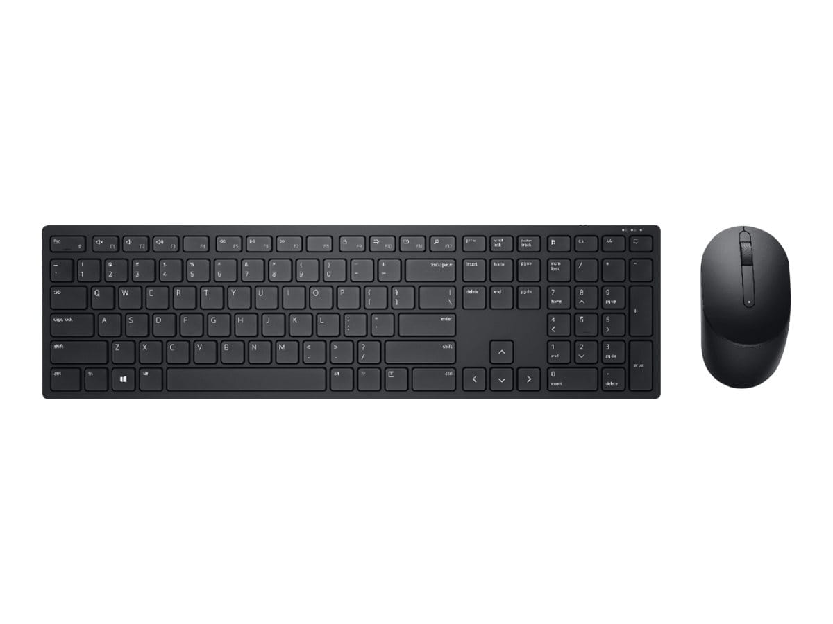 Dell Pro-Tastatur und -Maus – KM5221W - US international (QWERTY) - schwarz - (RTL BOX), Kabellos, RF Wireless, Plunger key switch, QWERTY, Schwarz, Maus enthalten