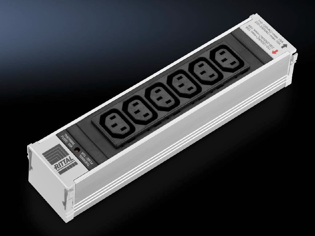 Rittal Steckdosenleiste - Eingabe, Eingang Stromversorgung - Ausgangsanschlüsse: 6 (power IEC 60320 C13)