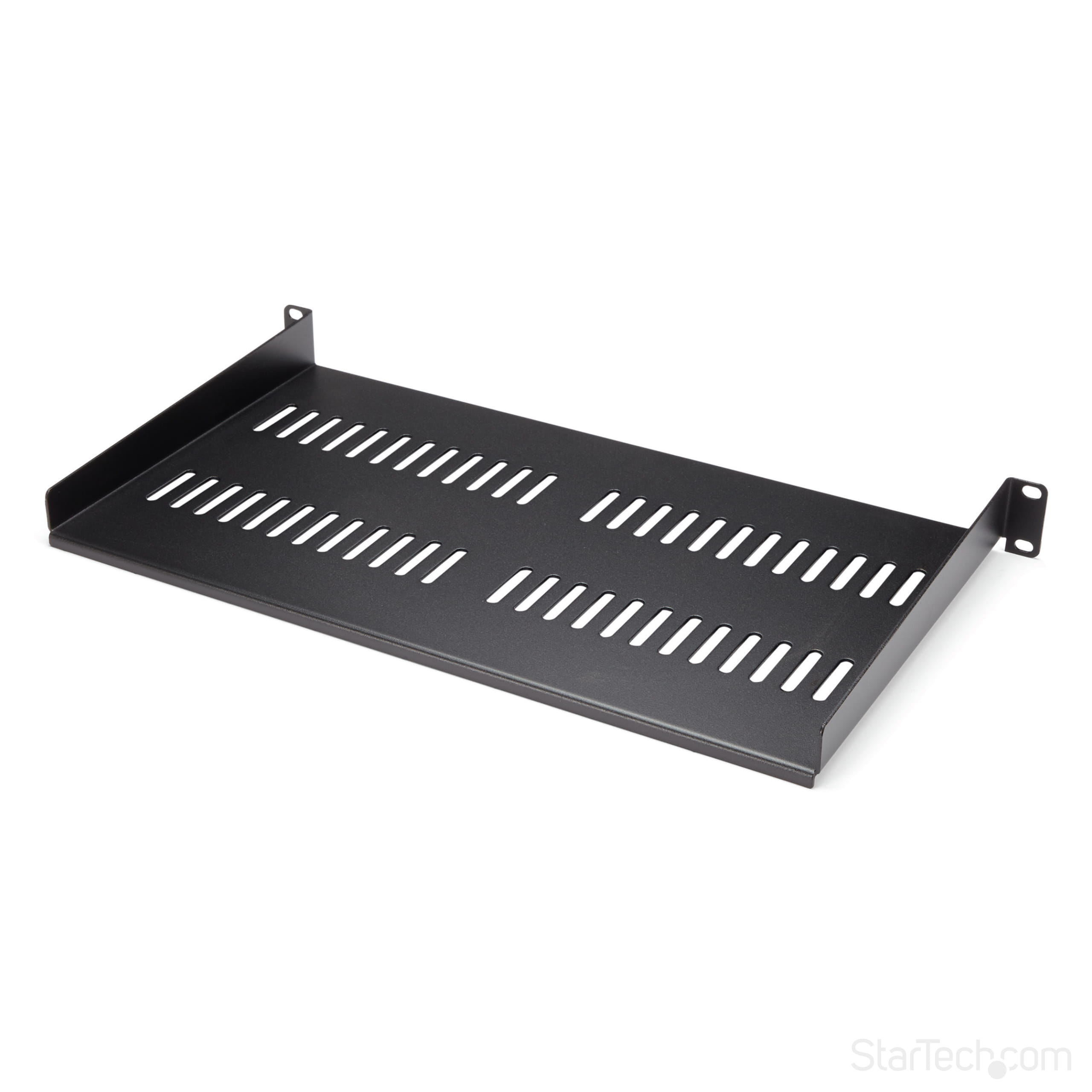 StarTech.com Belüfteter Server Rack Fachboden 1 HE - 25 cm Tief - Stahl - Rack - Regal - Schwarz - 1U - 25.4 cm (10")