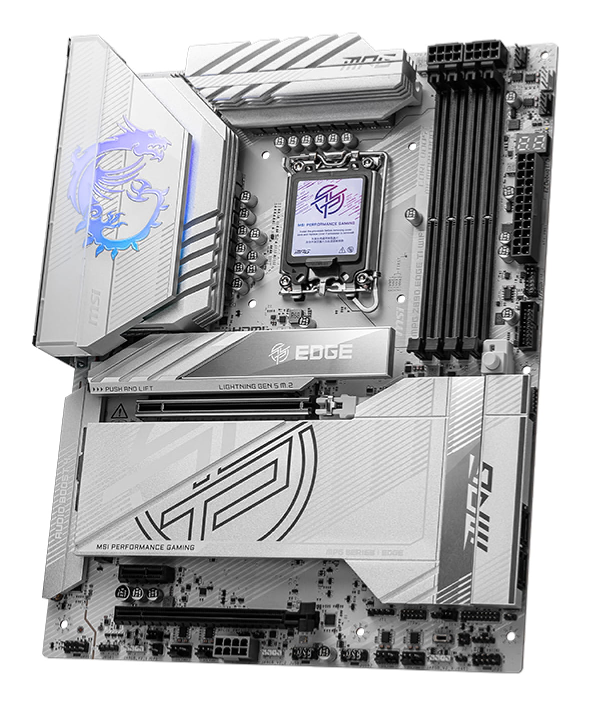 MSI MPG Z890 EDGE TI WIFI - Motherboard - ATX - LGA1851 Sockel - Z890 Chipsatz - USB4, USB 3.2 Gen 1, USB 3.2 Gen 2, USB-C 3.2 Gen 2x2, USB-C 3.2 Gen2 - 5 Gigabit Ethernet, Wi-Fi 7, Bluetooth - Onboard-Grafik (CPU erforderlich)