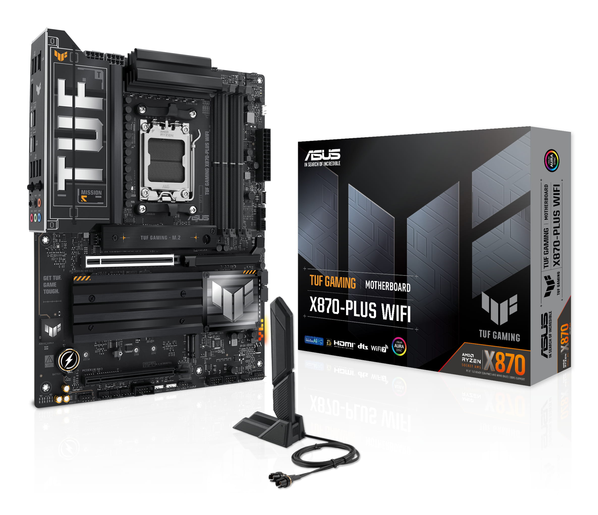 ASUS TUF GAMING X870-PLUS WIFI - Motherboard - ATX - Socket AM5 - AMD X870 Chipsatz - USB4, USB-C 3.2 Gen 2x2, USB 3.2 Gen 2, USB 3.2 Gen 1 - Wi-Fi 7, 2.5 Gigabit LAN, Bluetooth - Onboard-Grafik (CPU erforderlich)