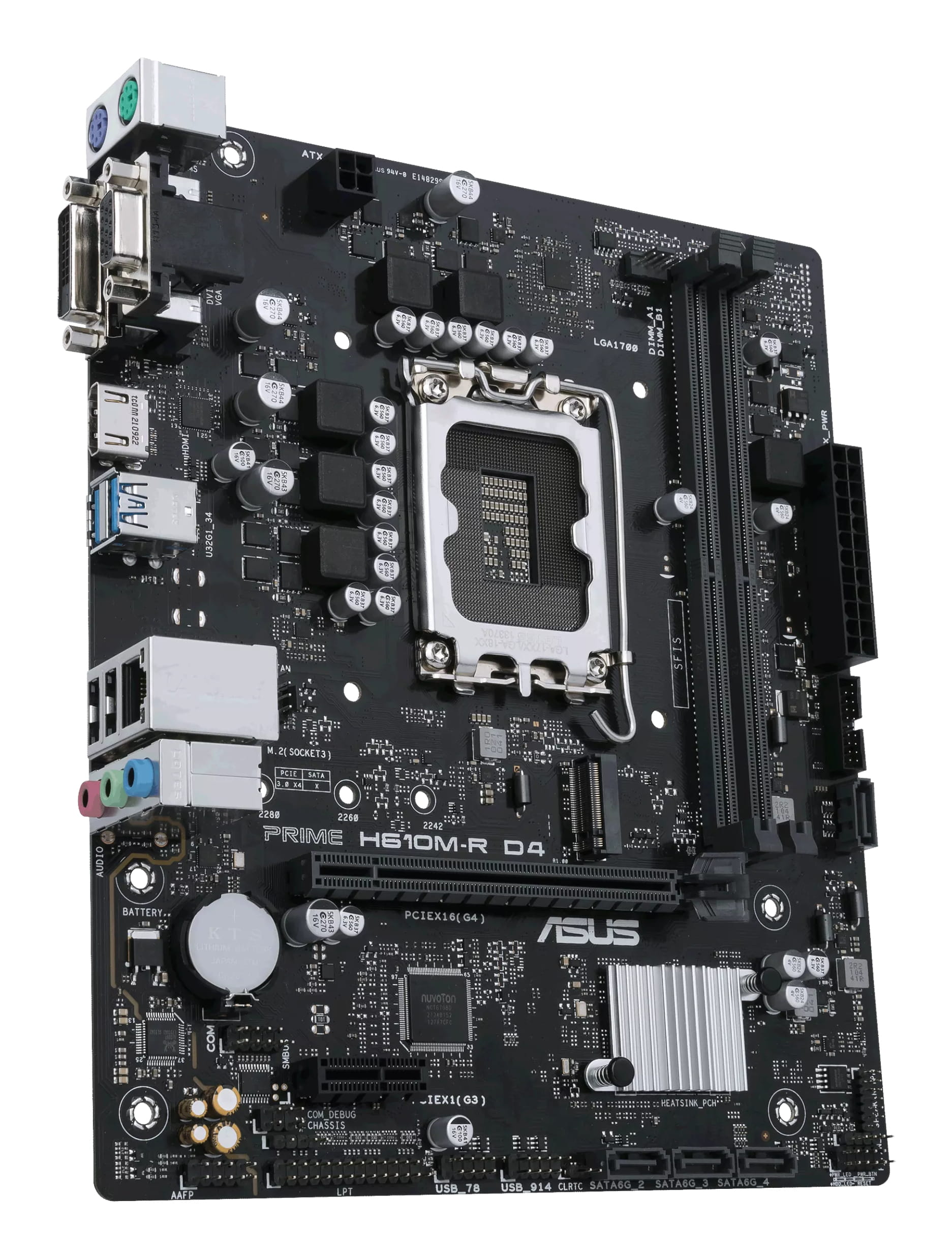 ASUS PRIME H610M-R D4 - Motherboard - micro ATX - LGA1700 Sockel - H610 Chipsatz - USB 3.2 Gen 1 - Gigabit LAN - Onboard-Grafik (CPU erforderlich)