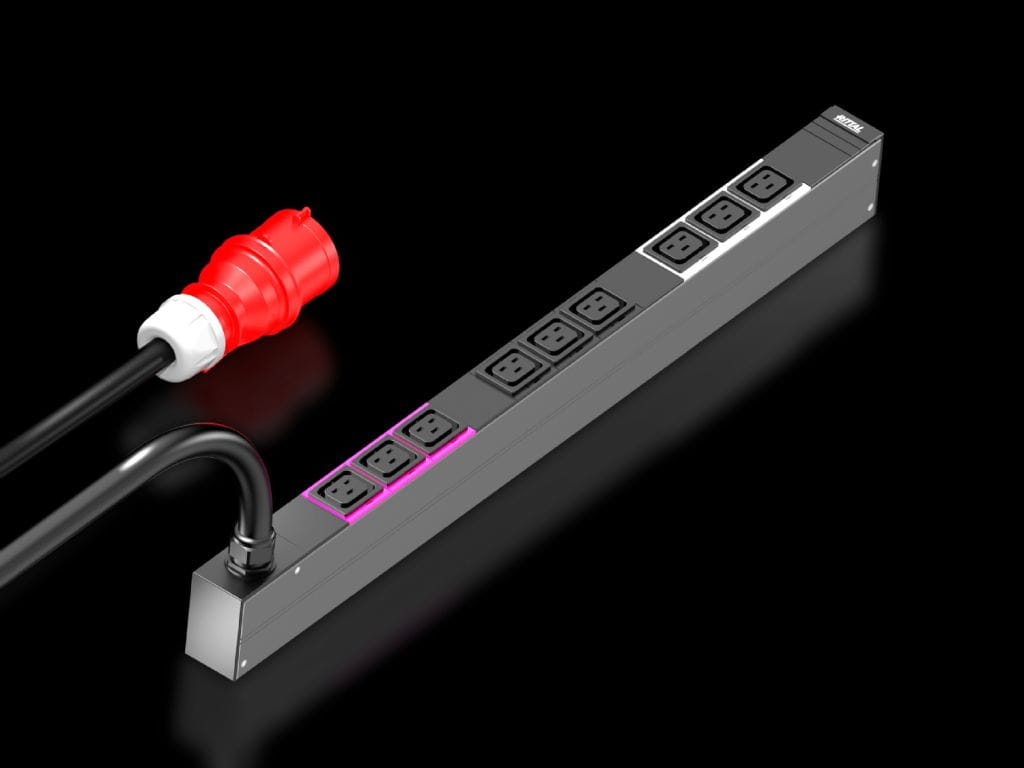 Rittal PDU Basic - Stromverteilungseinheit - Wechselstrom 400 V - 11 kW - 3 Phasen - Ausgangsanschlüsse: 9 (9 x IEC60320 C19)