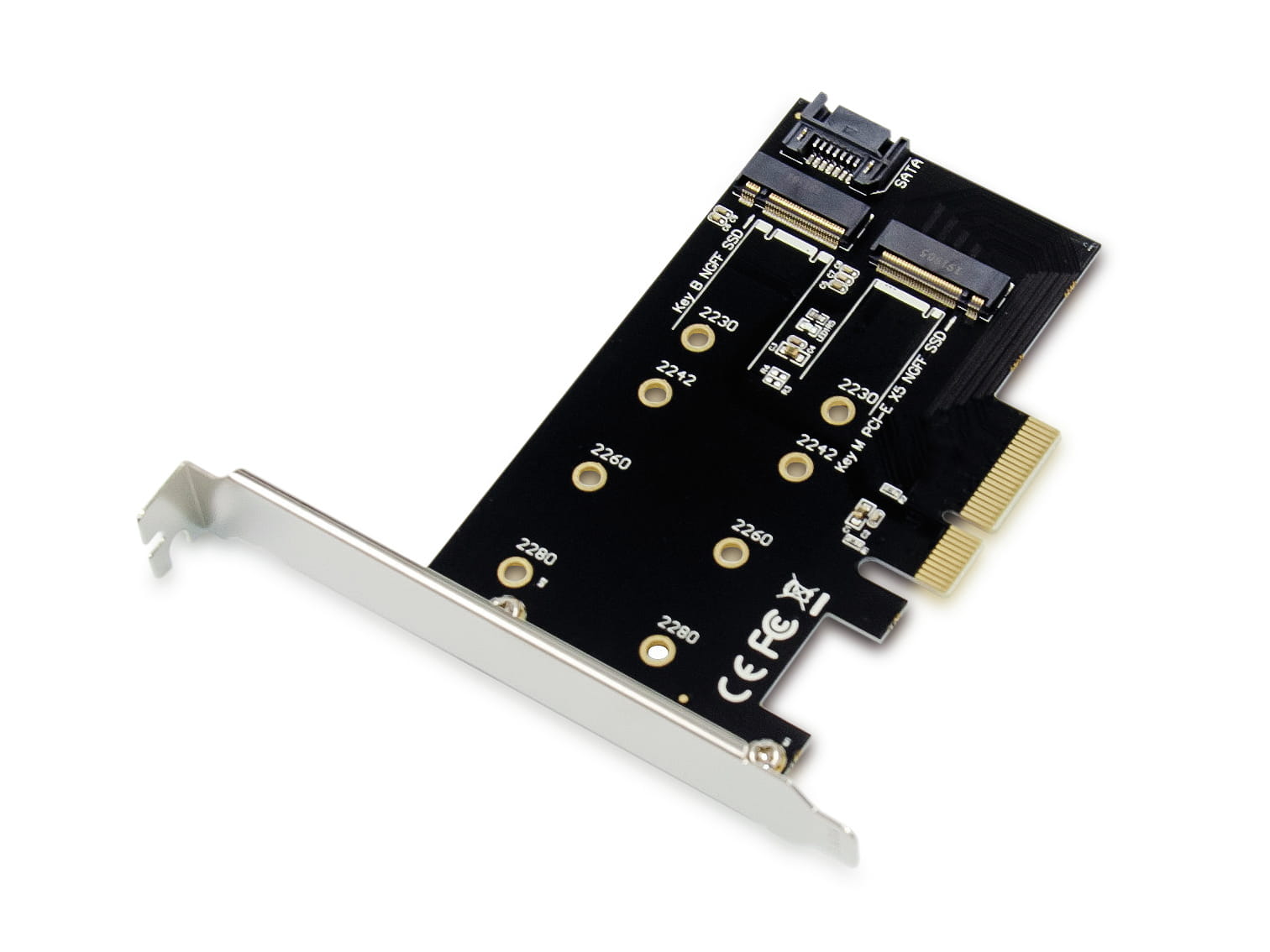 Conceptronic EMRICK 2-in-1-M.2-SSD-PCIe-Adapter SATA AHCI NVMe, PCIe, M.2, PCIe 3.0, Passiv, China, JMB585