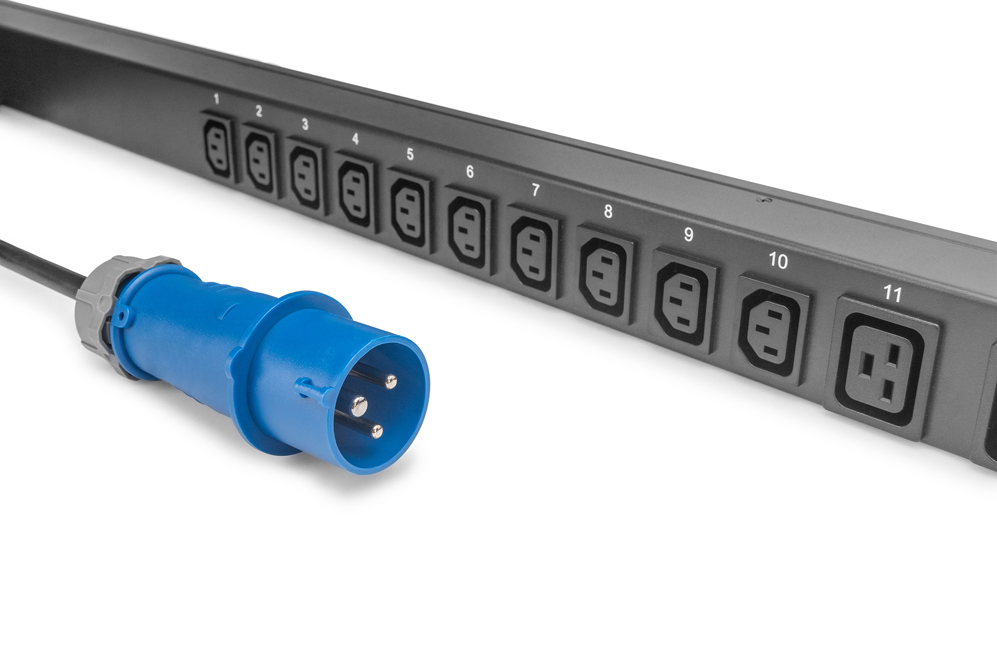 DIGITUS Smart - Steckdosenleiste (Rack - einbaufähig) - Eingangsüberwachung - Wechselstrom 230 V - 3600 VA - 1-phasig - Ethernet 10/100, serial - Eingabe, Eingang IEC 60309 16A - Ausgangsanschlüsse: 24 (4 x IEC 60320 C19, 20 x IEC 60320 C13)