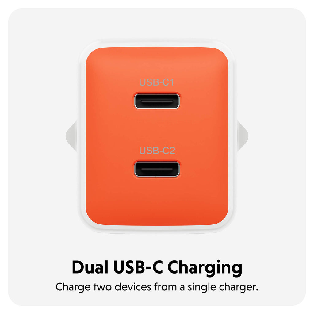 Targus HyperJuice - Netzteil - GaN - 45 watt - 2 Ausgabeanschlussstellen (2 x USB-C)