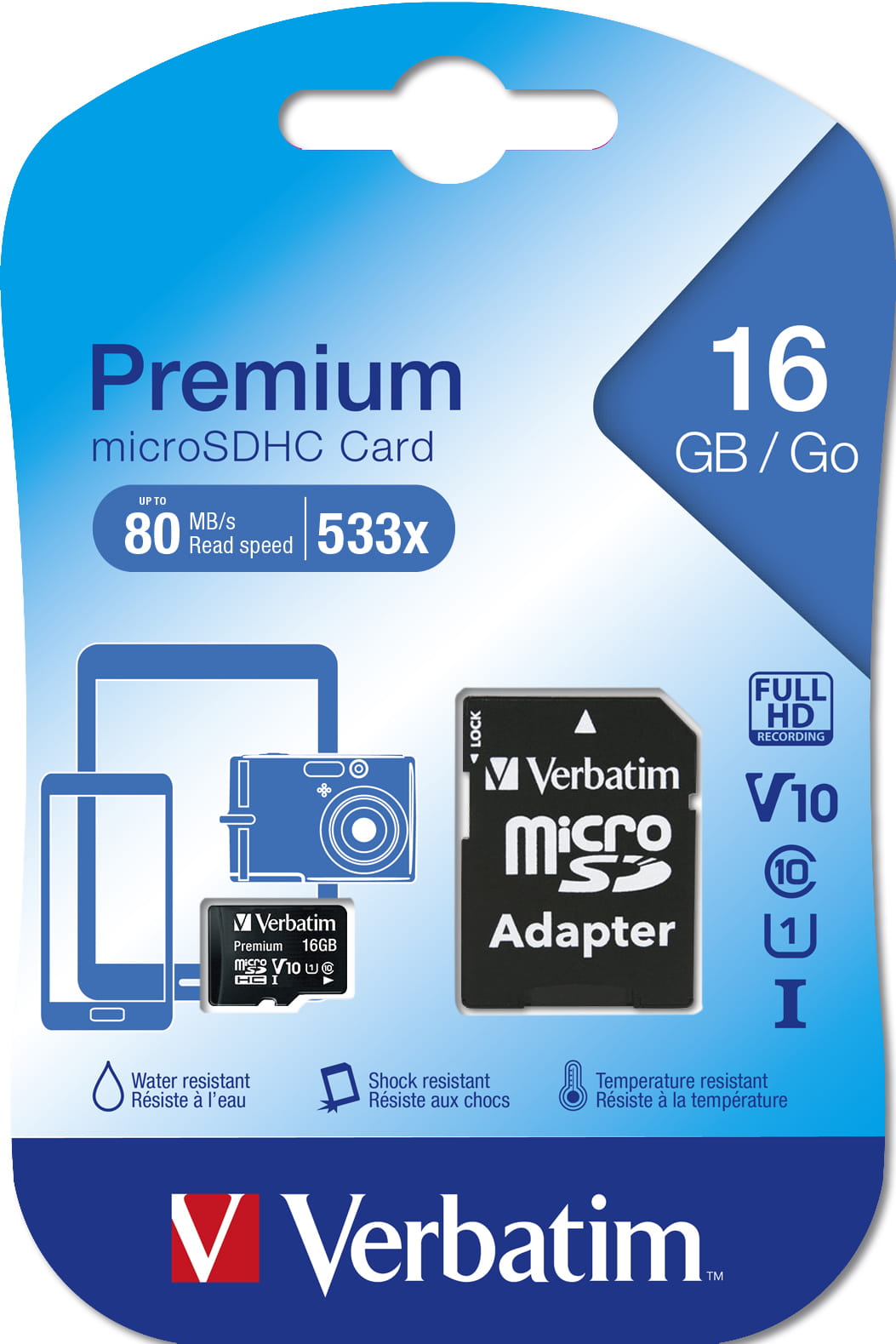 Verbatim Flash-Speicherkarte (microSDHC/SD-Adapter