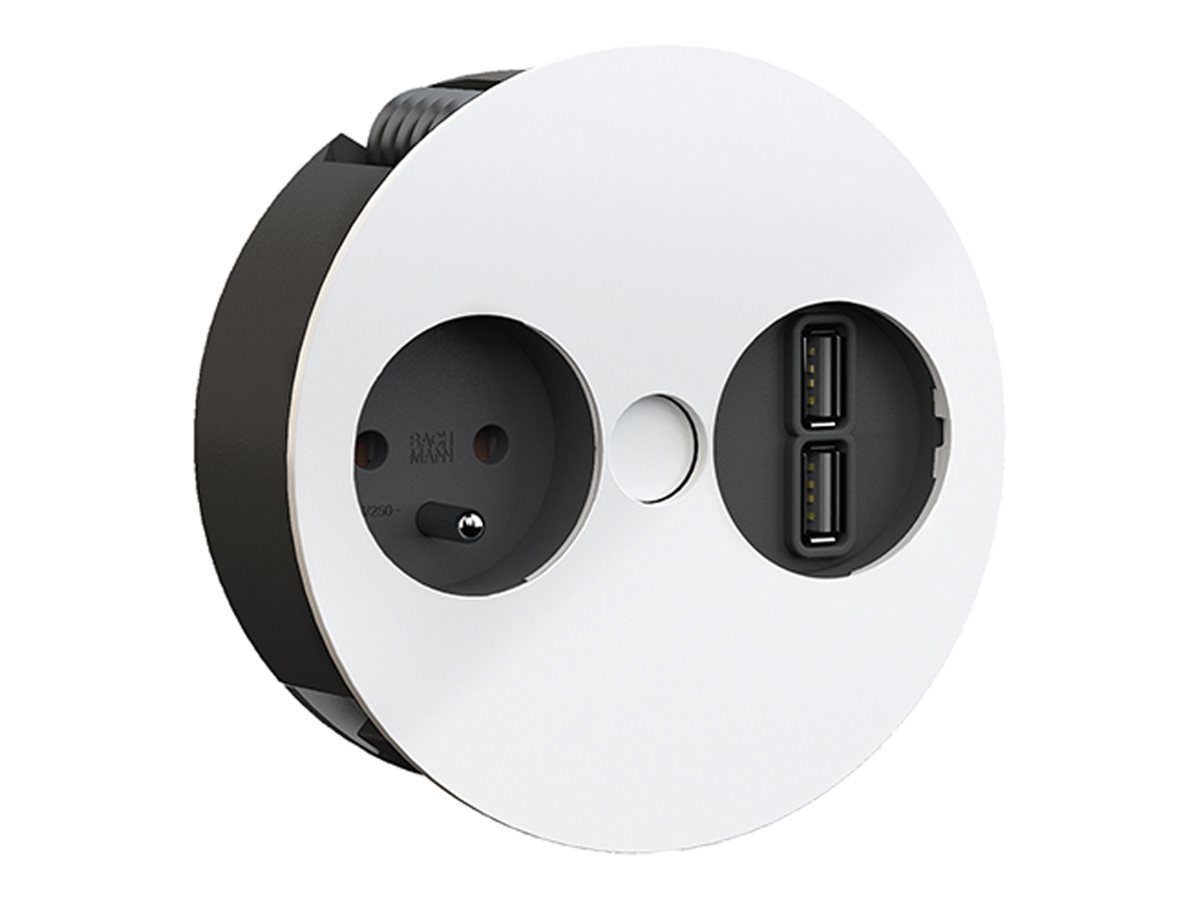 Bachmann Twist - Steckdosenleiste - Wechselstrom 250 V - 3680 Watt - Eingabe, Eingang power CEE 7/7 - Ausgangsanschlüsse: 1 (CEE 7/5, 2 x USB)