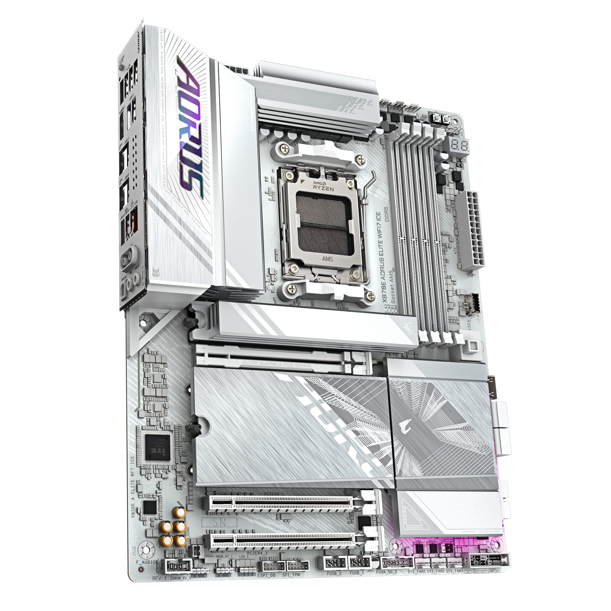 Gigabyte AORUS X870E ELITE WIFI7 ICE - Motherboard - ATX - Socket AM5 - AMD X870E Chipsatz - USB4, USB-C 3.2 Gen 2x2, USB 3.2 Gen 1, USB 3.2 Gen 2 - 2.5 Gigabit LAN, Bluetooth, Wi-Fi 7 - Onboard-Grafik (CPU erforderlich)