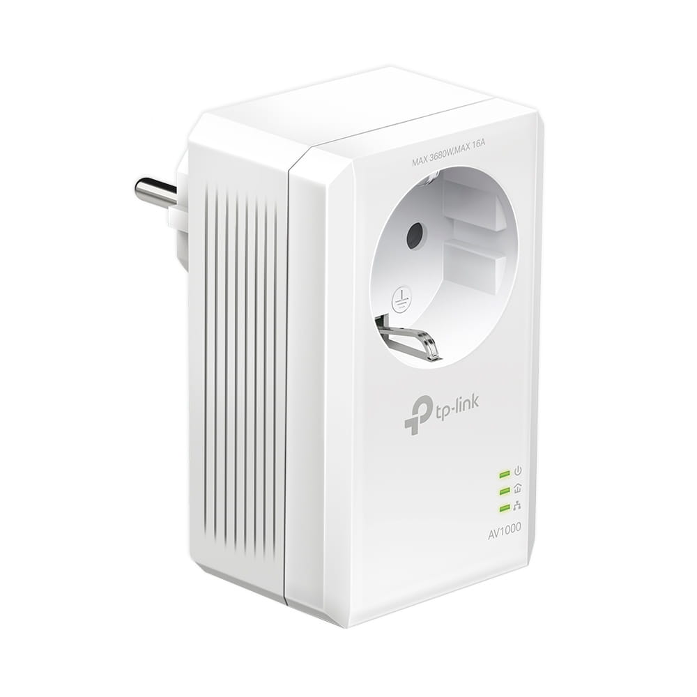 TP-LINK AV1000-Gigabit-Powerline-Adapter KIT mit Steckdose, 1000 Mbit/s, IEEE 1901, IEEE 802.3, IEEE 802.3ab, IEEE 802.3u, Type E/F, Gigabit Ethernet, 10,100,1000 Mbit/s, HomePlug AV2