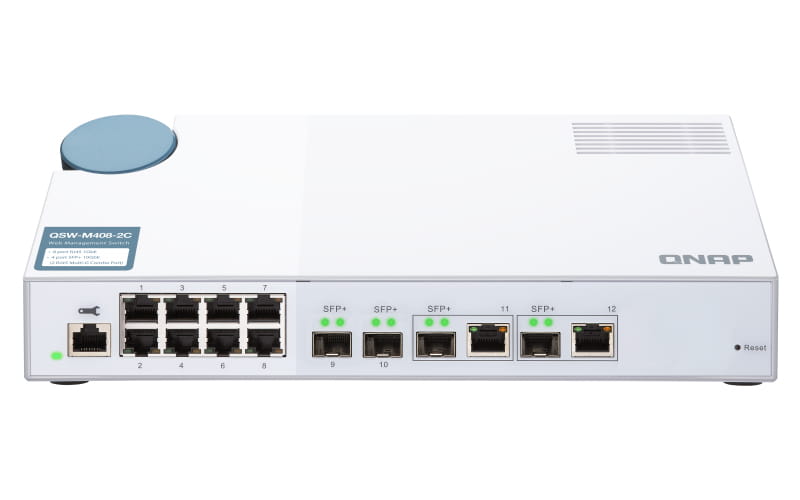 QNAP QSW-M408-2C - Switch - managed - 2 x 10 Gigabit SFP+ + 2 x C 10 G-Bit SFP+ + 8 x 10/100/1000