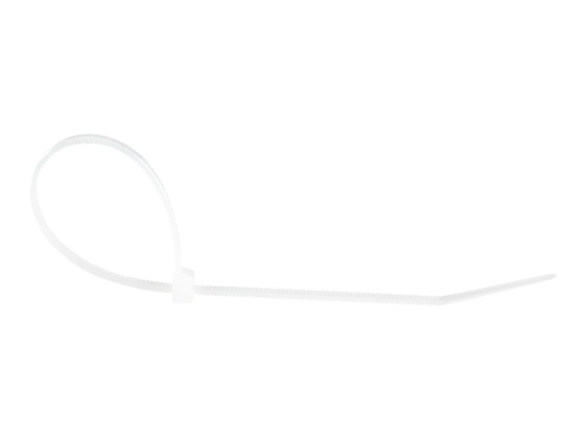 StarTech.com Kabelbinder 254x4 mm, gebogene Spitze, weiß, 1000 Stück - Kabelbinder - 25.4 cm - weiß - TAA-konform (Packung mit 1000)