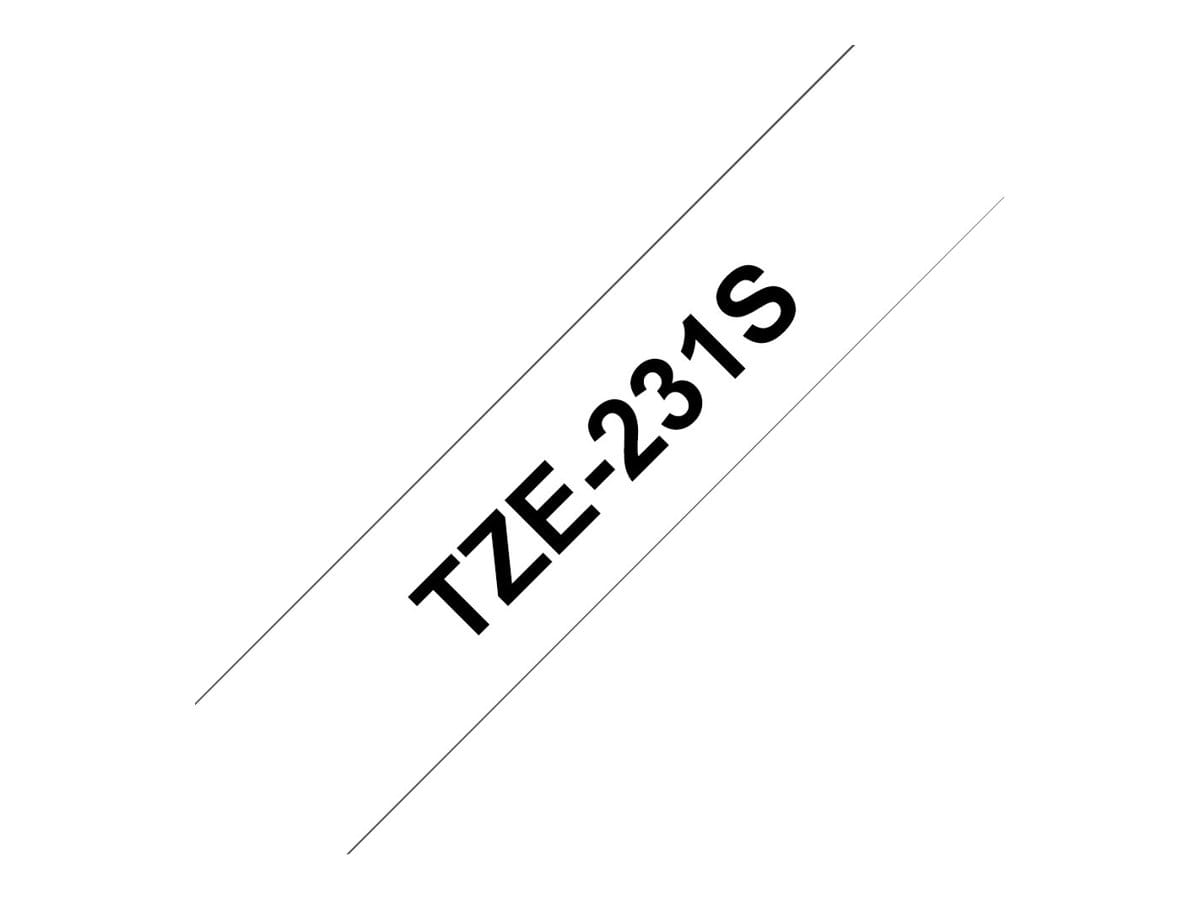 Brother TZe-231S2 - Schwarz auf Weiß - Rolle (1,2 cm x 4 m)